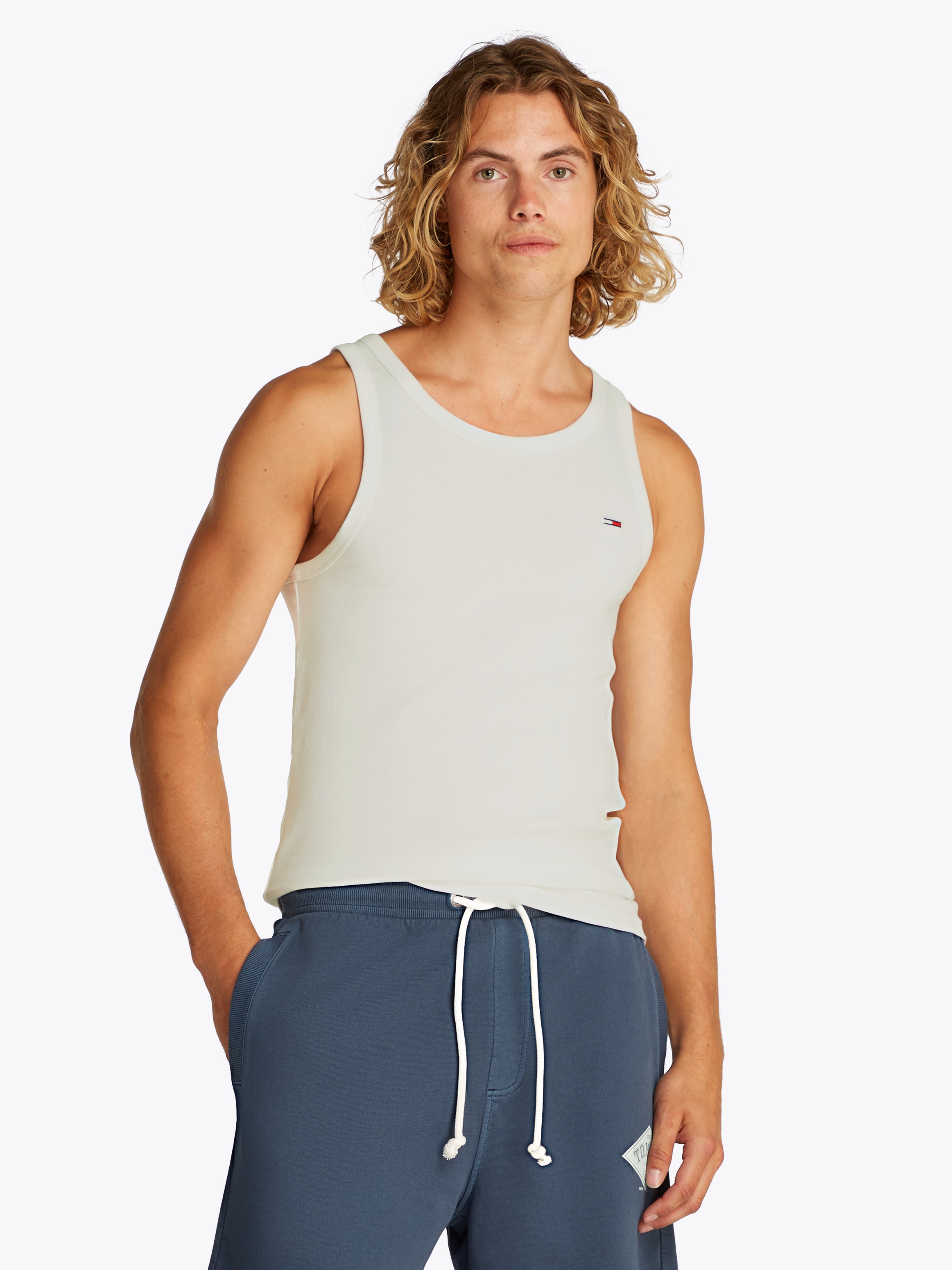 Tommy Jeans Débardeur »TJM XSLIM 2PCK RIB TANK EXT« Packung, 2er, 2 cuis mit gerippter Struktur