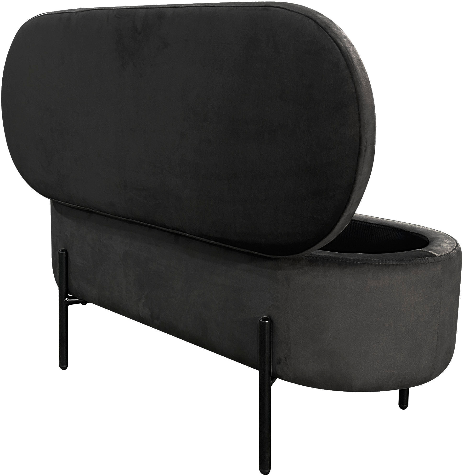 byLIVING Banc »NOVA« velours, avec espace de rangement/coffre, dimensions intérieures du coffre 26,5 x 83 cm, hauteur : 19 cm