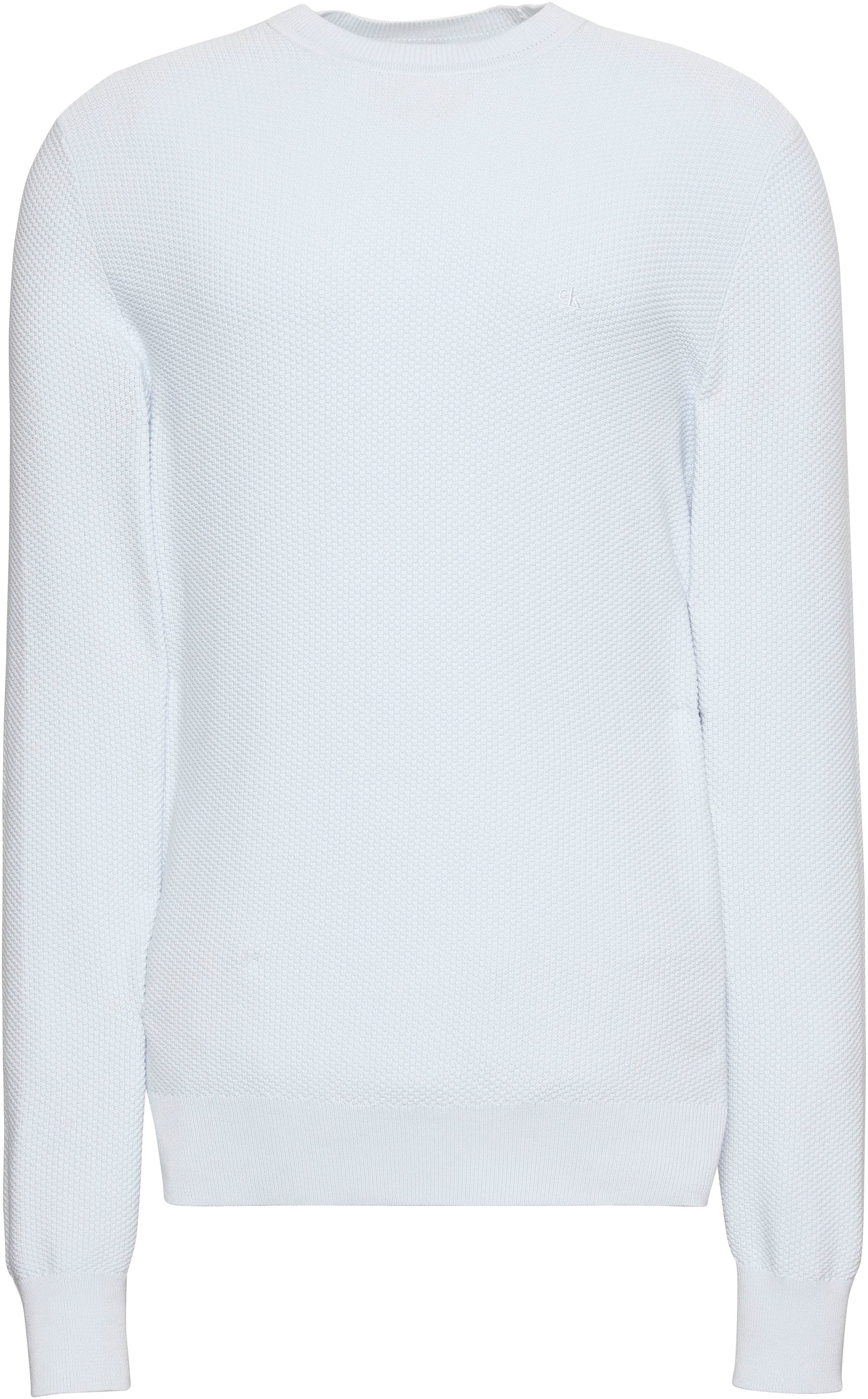 Calvin Klein Pull à col rond »LS TEXTURED COTTON CREWNK SWEATE« Regular fit mit Rundhalsausschnitt