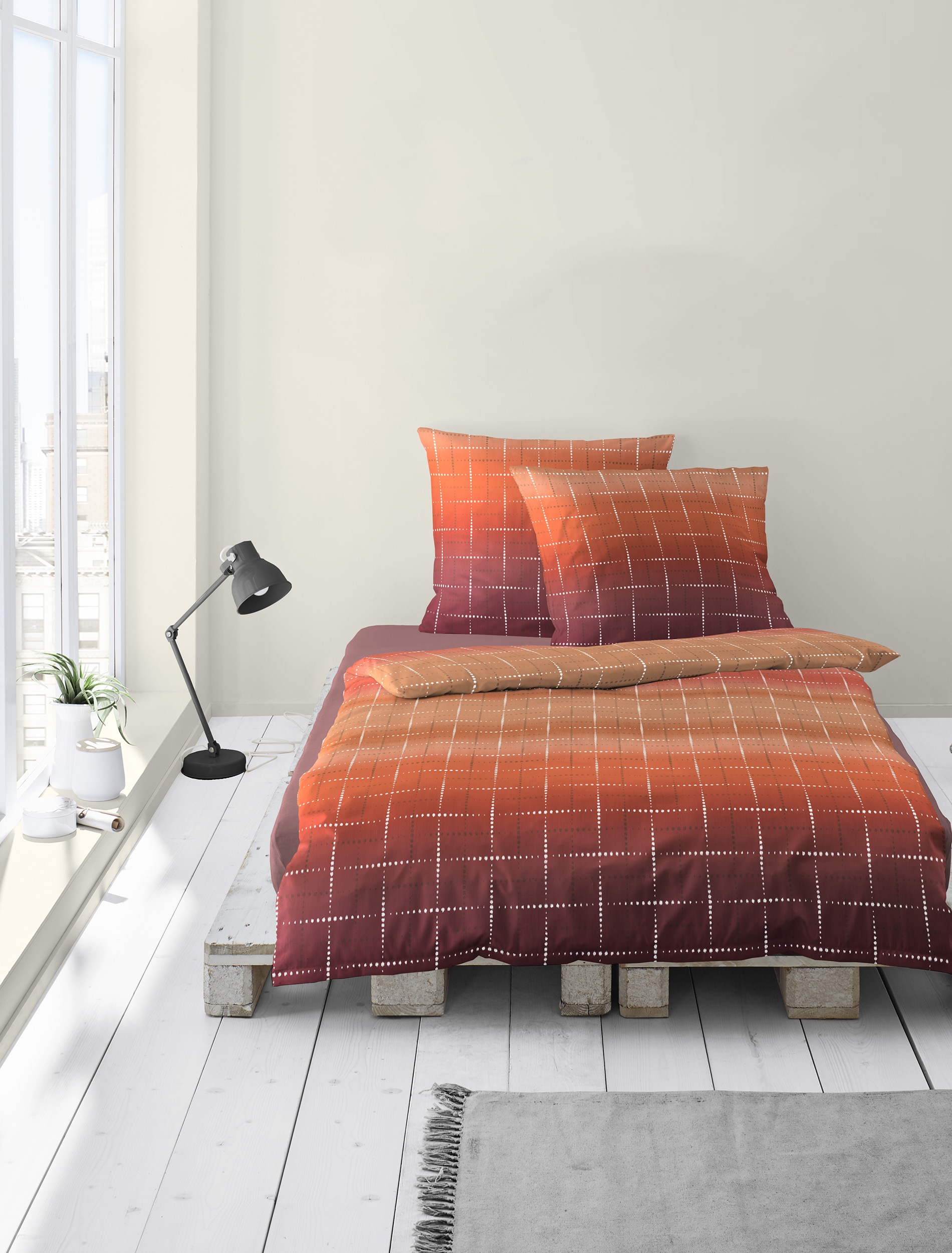 BIERBAUM Bettwäsche »4062« 2 Stk. tlg. Mako-Satin, 100 % Baumwolle, pflegeleicht