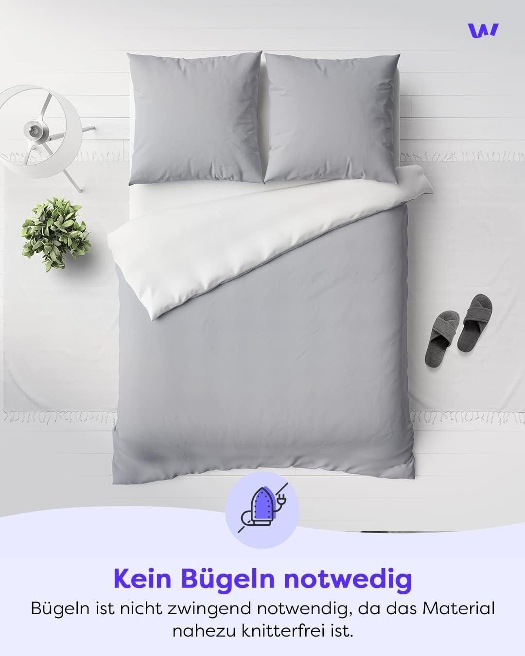 Wolkenfeld Linge de lit »Allergiker Bettwäsche, unfassbar weich« 2 cuis 135x200 cm, 155x220 & Übergrössen I inkl. Kissenbezüge 80x80 I 2-farbig