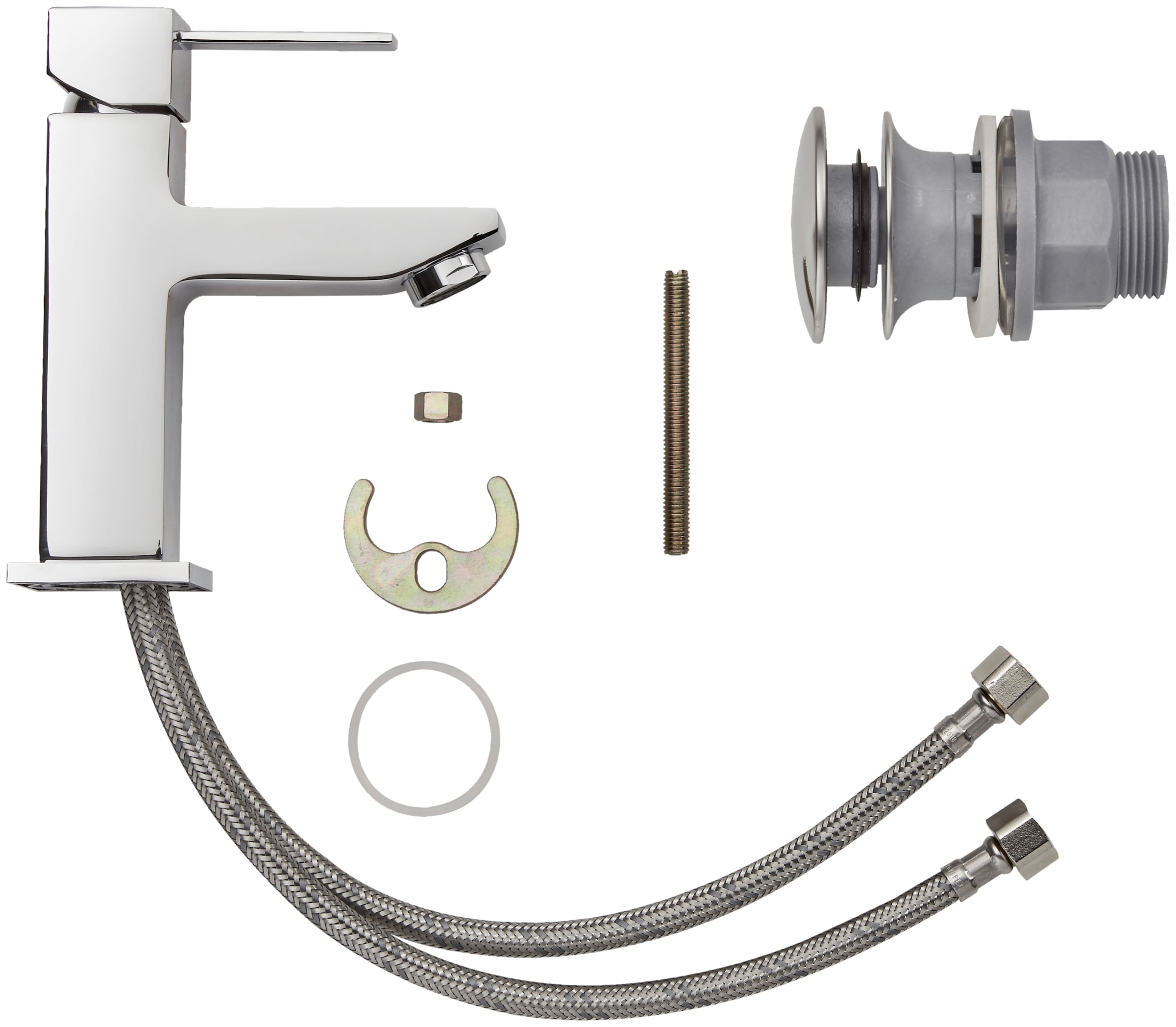 welltime Robinet de lavabo »Trento, Wasserhahn« Wassersparende Eco-Click-Funktion, inkl. Pop-Up Ablaufventil