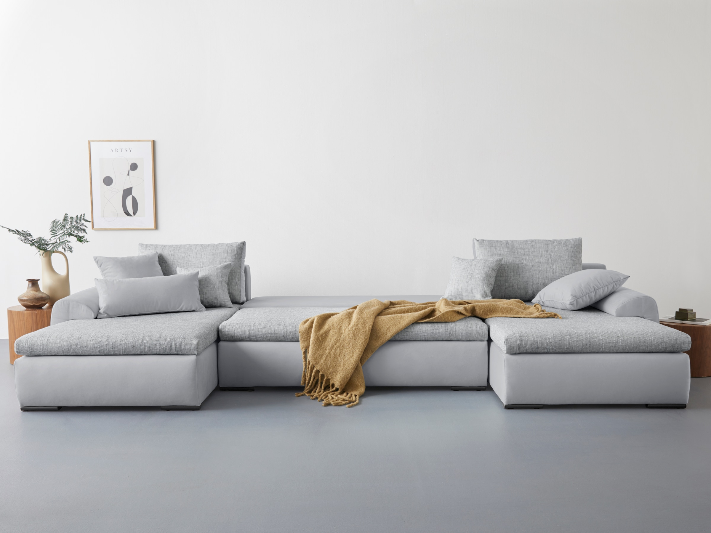 Home affaire Wohnlandschaft »Win U-Form« inklusive Bettfunktion und Bettkasten