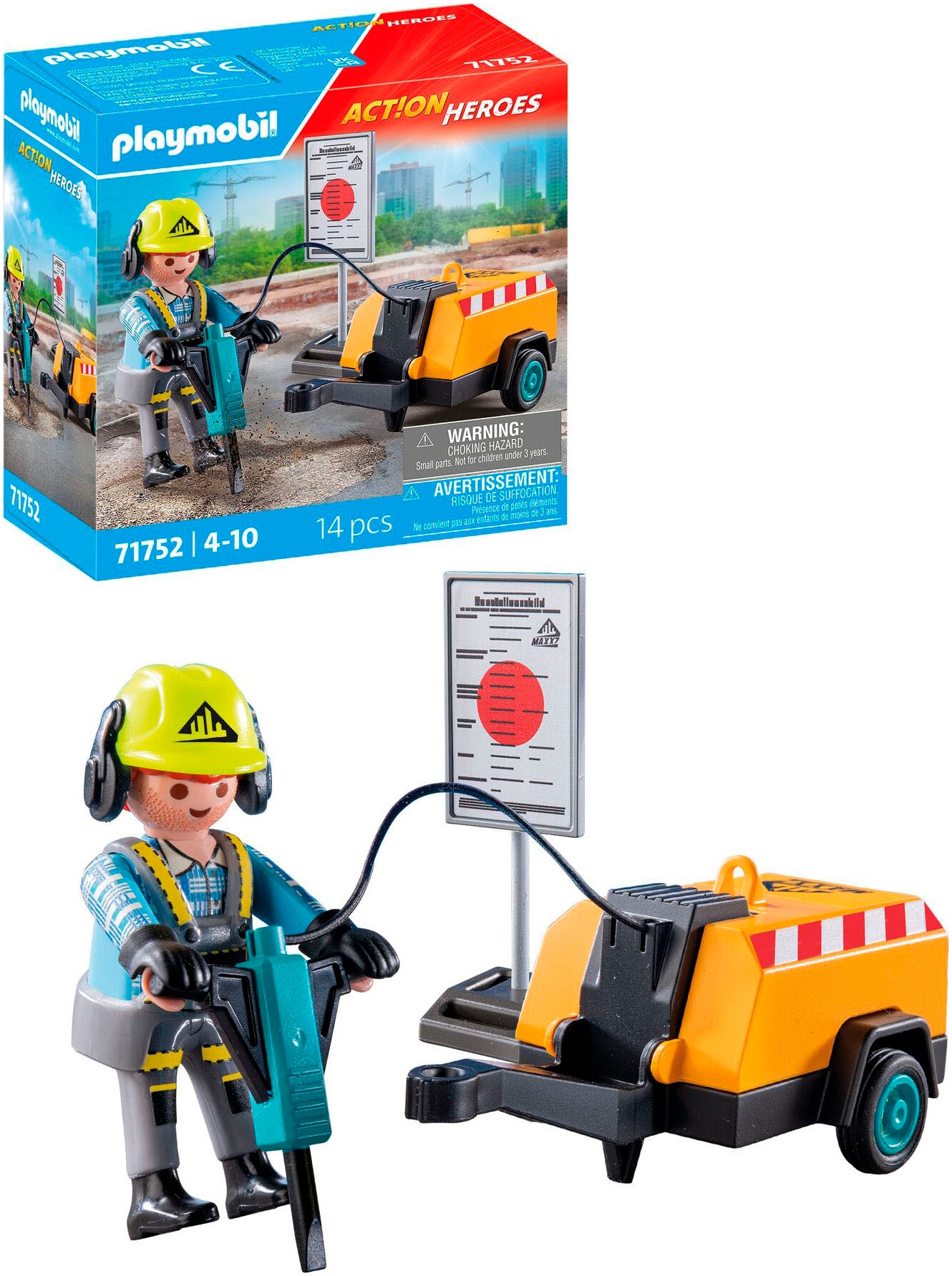 Playmobil® Jeu de construction »Bauarbeiter mit Meissel (71752), Playmobil Action Heroes«