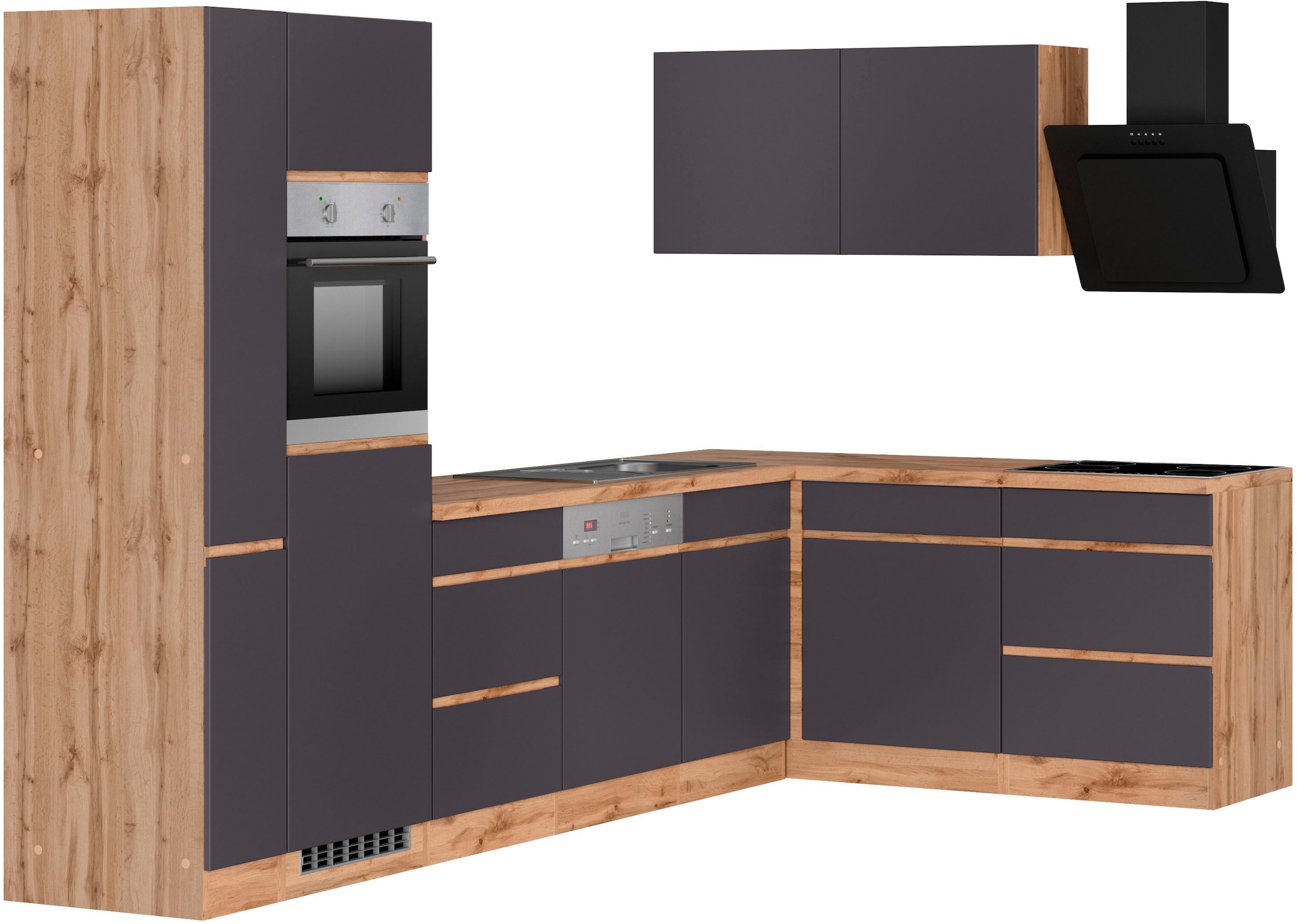 KOCHSTATION Winkelküche »KS-Riesa« Stellbreite 330/180 cm, ohne E-Geräte