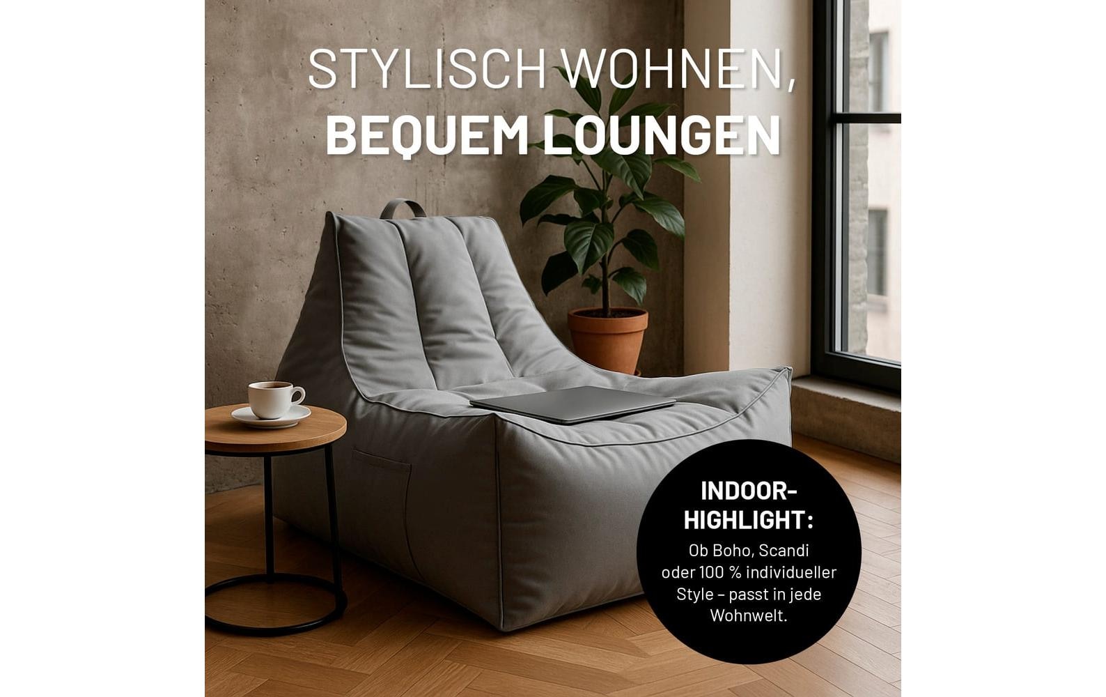 Lumaland Pouf »Lounge mit Flaschenhalter 380 l«