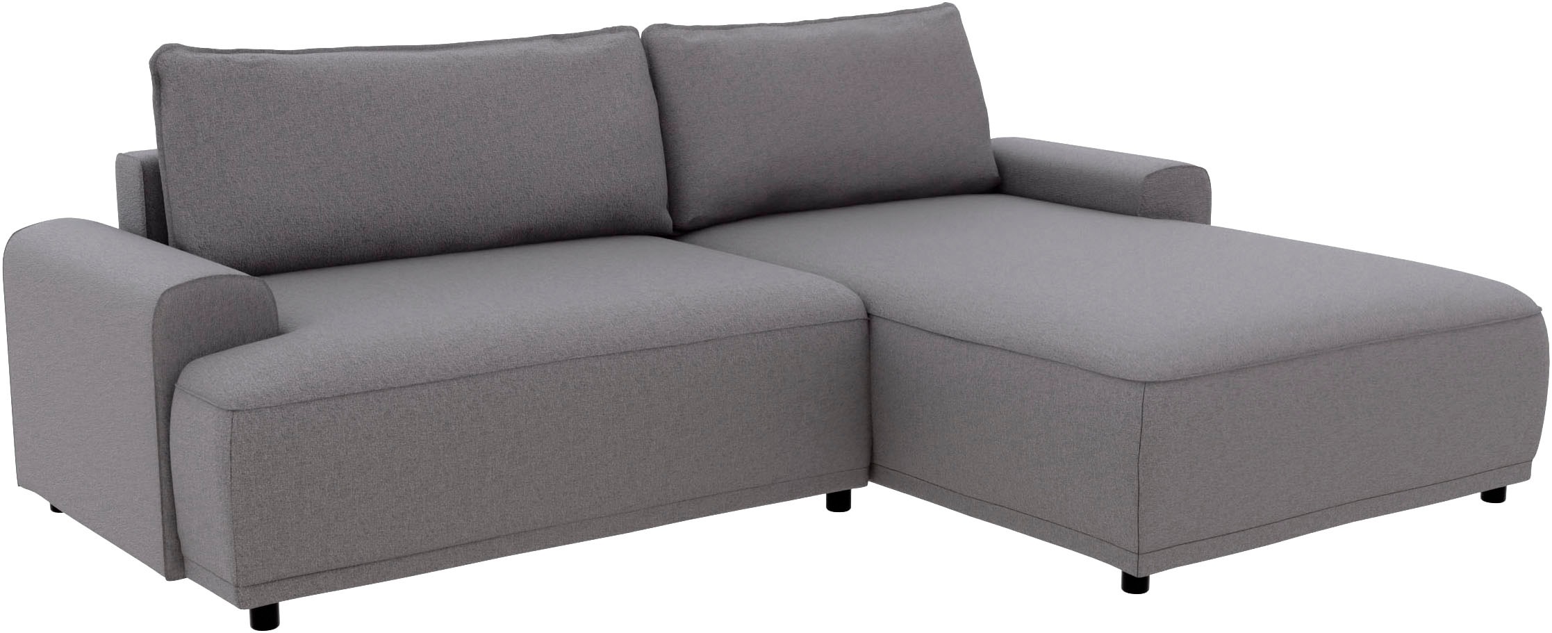 TRENDMANUFAKTUR Canapé d'angle »Fordon, Schlafsofa mit Bettkasten, Couch in L-Form, Breite 250 cm« en structure LUMOS, effet 3D, anthracite, méridienne droite