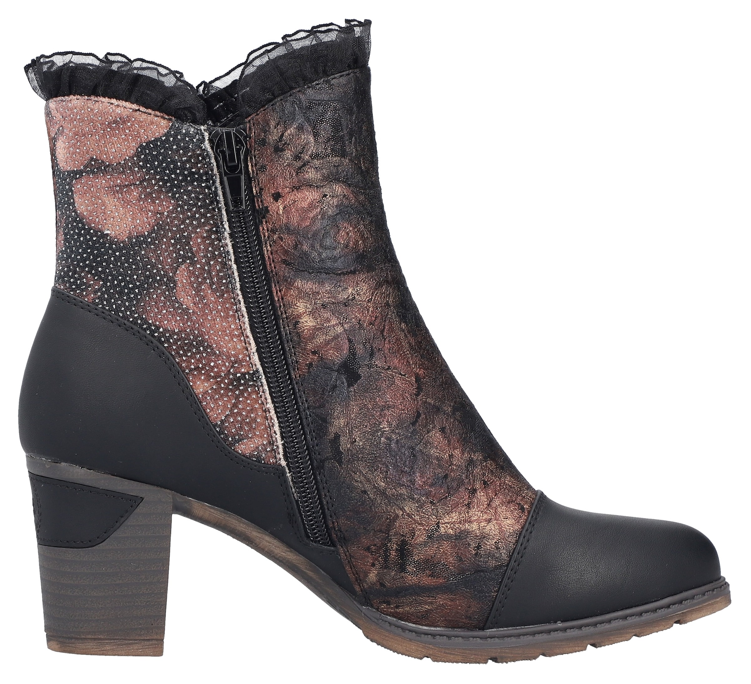 Rieker Stiefelette  Trachtenstiefelette, Festtagsstiefelette, Blockabsatz, mit Warmfutter