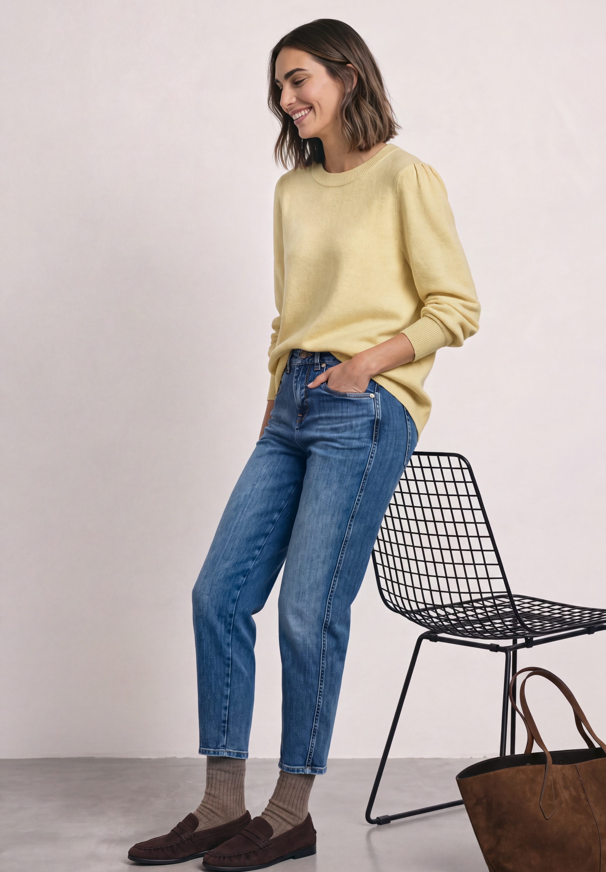 STREET ONE Pull en tricot Langarm Pullover mit Rundhals und Raffung