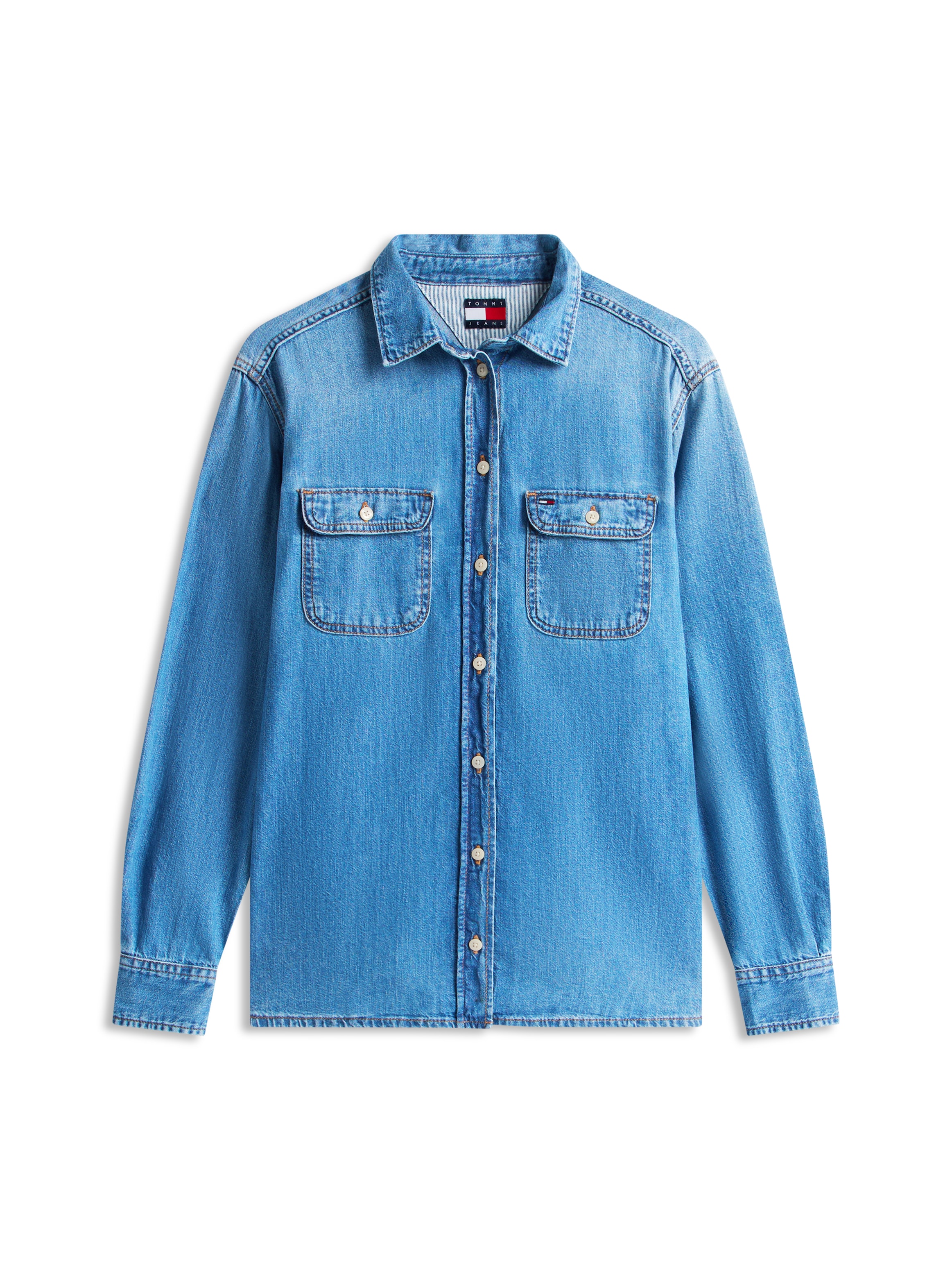 Tommy Jeans Langarmshirt »RELAXED DENIM SHIRT EXT BJ8037« mit dem klassischen Hemdschnitt