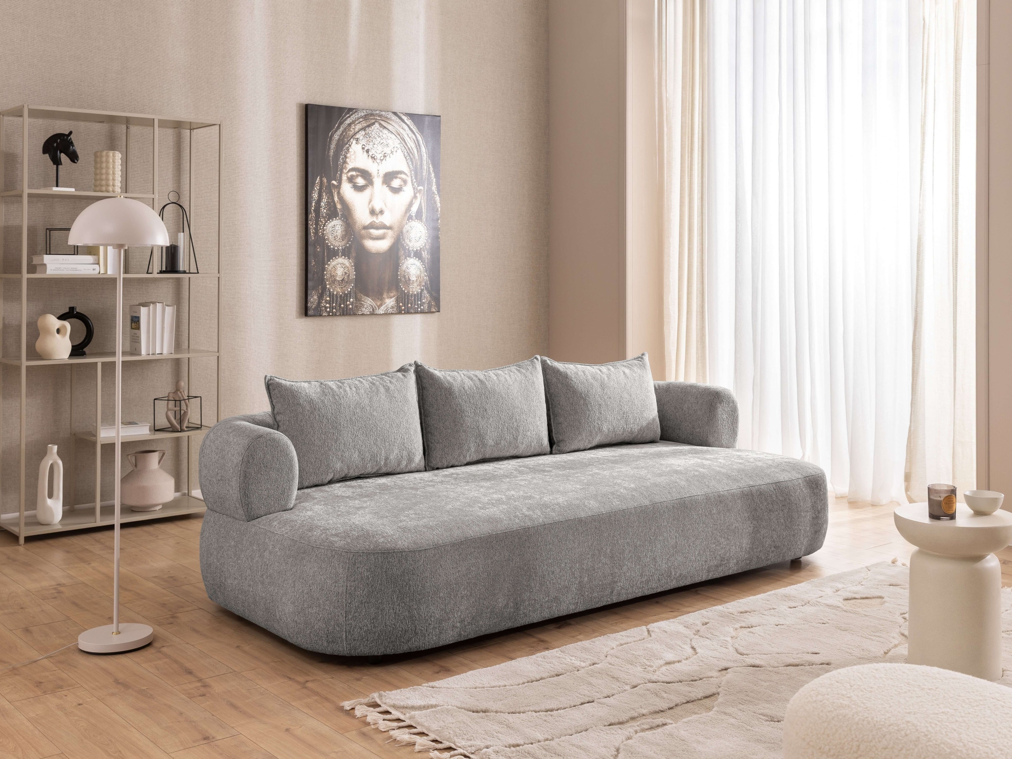 Home affaire Canapé Big »LUSSAC 4-Sitzer Design-Sofa mit Zierkissen, Masse B/T/H: 242/123/78 cm« hoher Sitzkomfort und modernes Design, Sofa ohne Bettfunktion