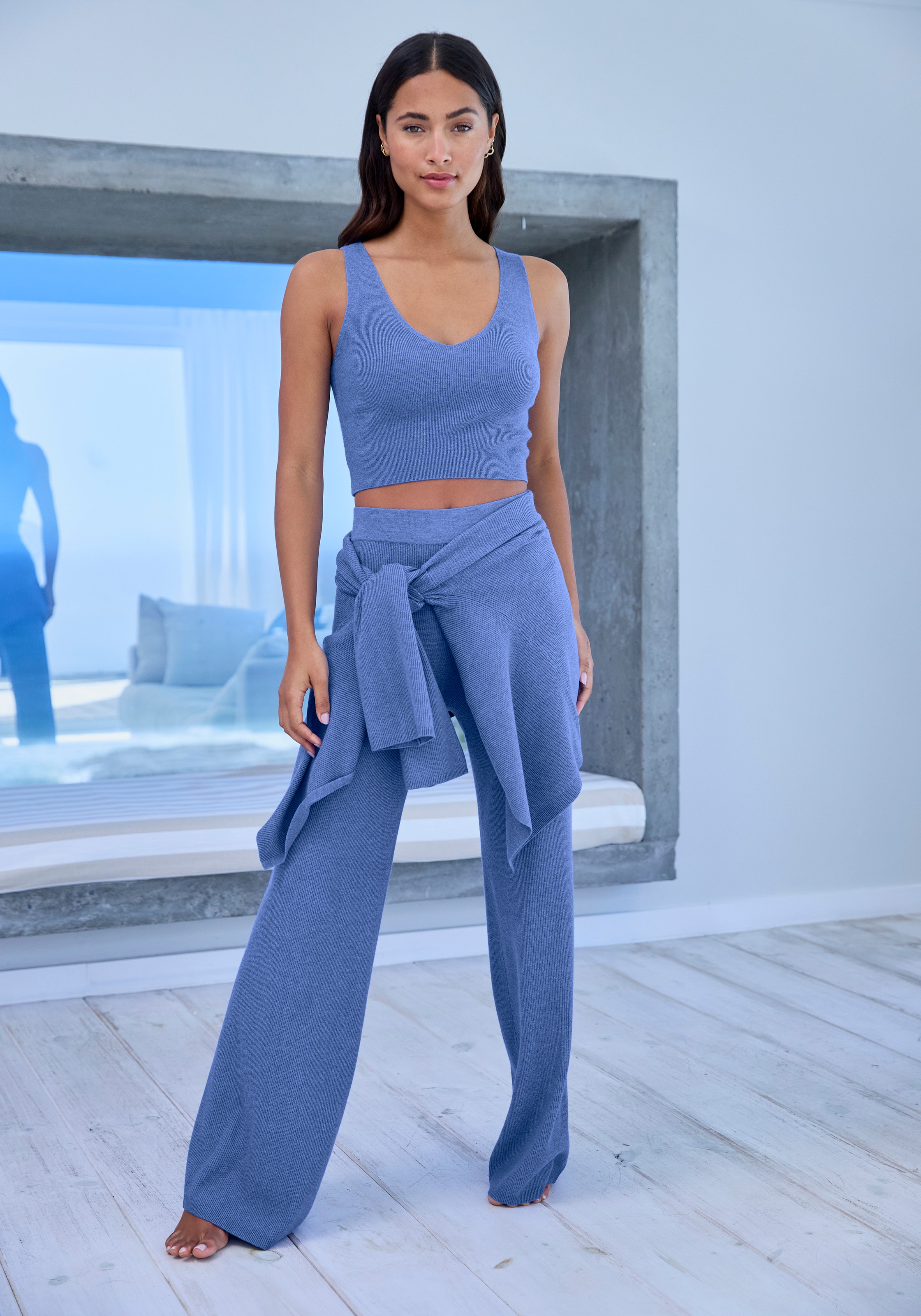 Copenhagen Studios Stricktop aus hochwertigem Rippstrick, Loungewear