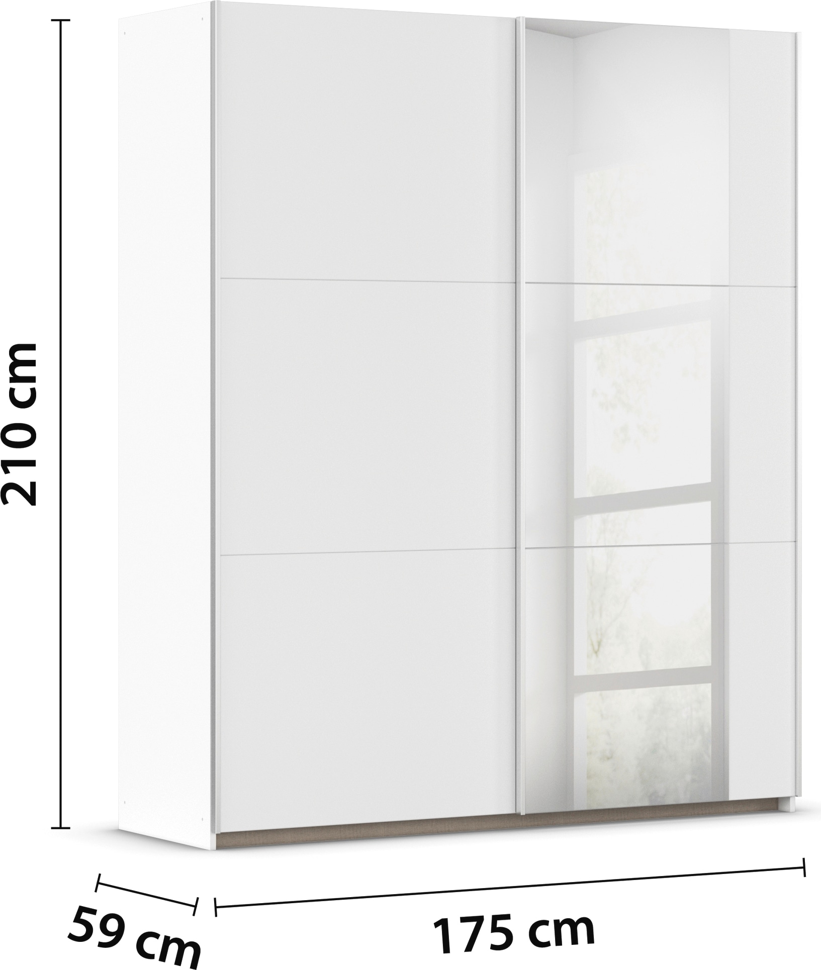 rauch Schwebetürenschrank »Kleiderschrank Schrank Garderobe  AURELIO« 3 Ausstattungen BASIC/CLASSIC/PREMIUM (inkl. SOFT-CLOSE-FUNKTION),  zeitloses Design, viele Farben, Breiten 175/218/261 cm MADE IN GERMANY