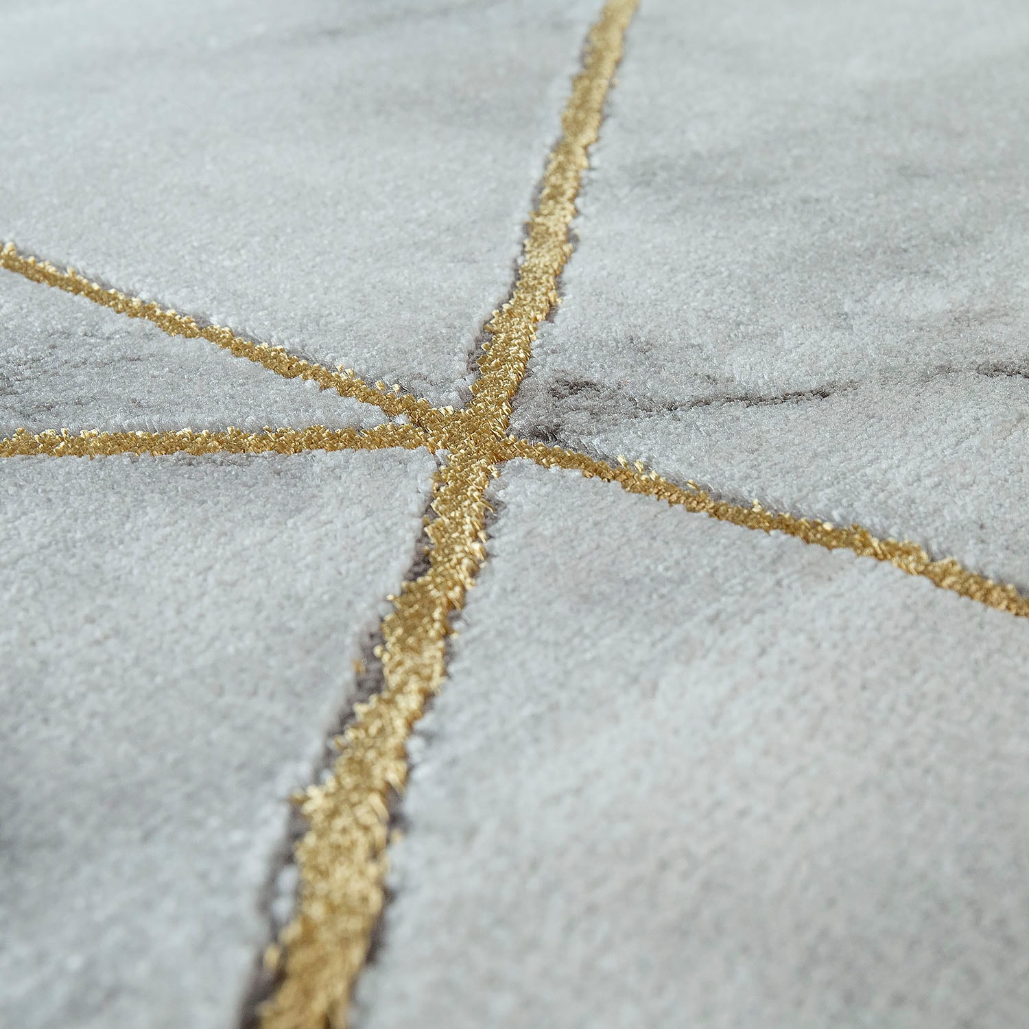 Paco Home Tapis »Kraft 523« Rectangulaire 16 mm Höhe à poils courts, design marbre élégant, avec accents dorés ou argentés
