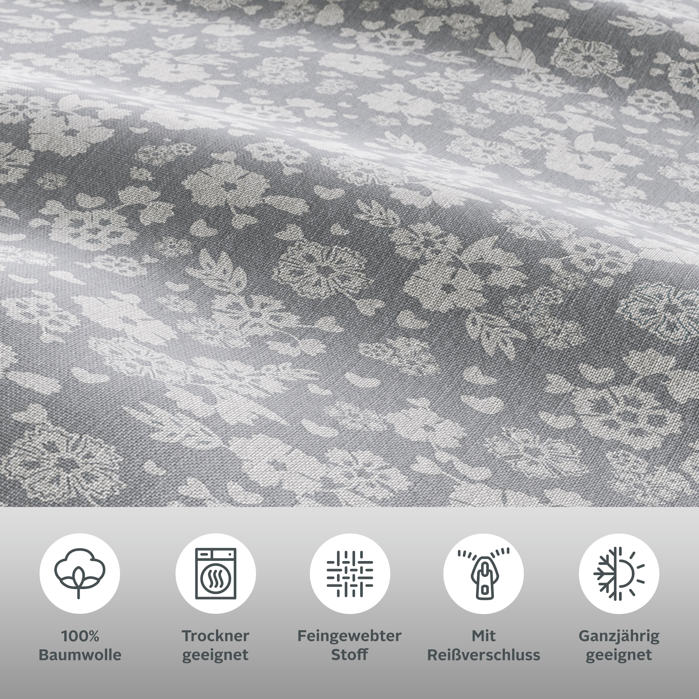 my home Linge de lit »Mariby« 2 tlg. mit feinem Blümchen Design, skandinavisch, romantische Bettwäsche