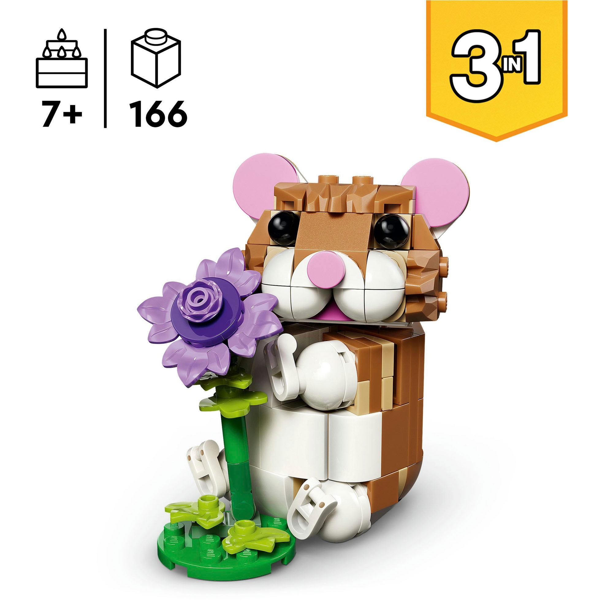 LEGO® Pions de construction »Niedlicher Hamster mit Blume (31376), LEGO Creator« Made in Europe