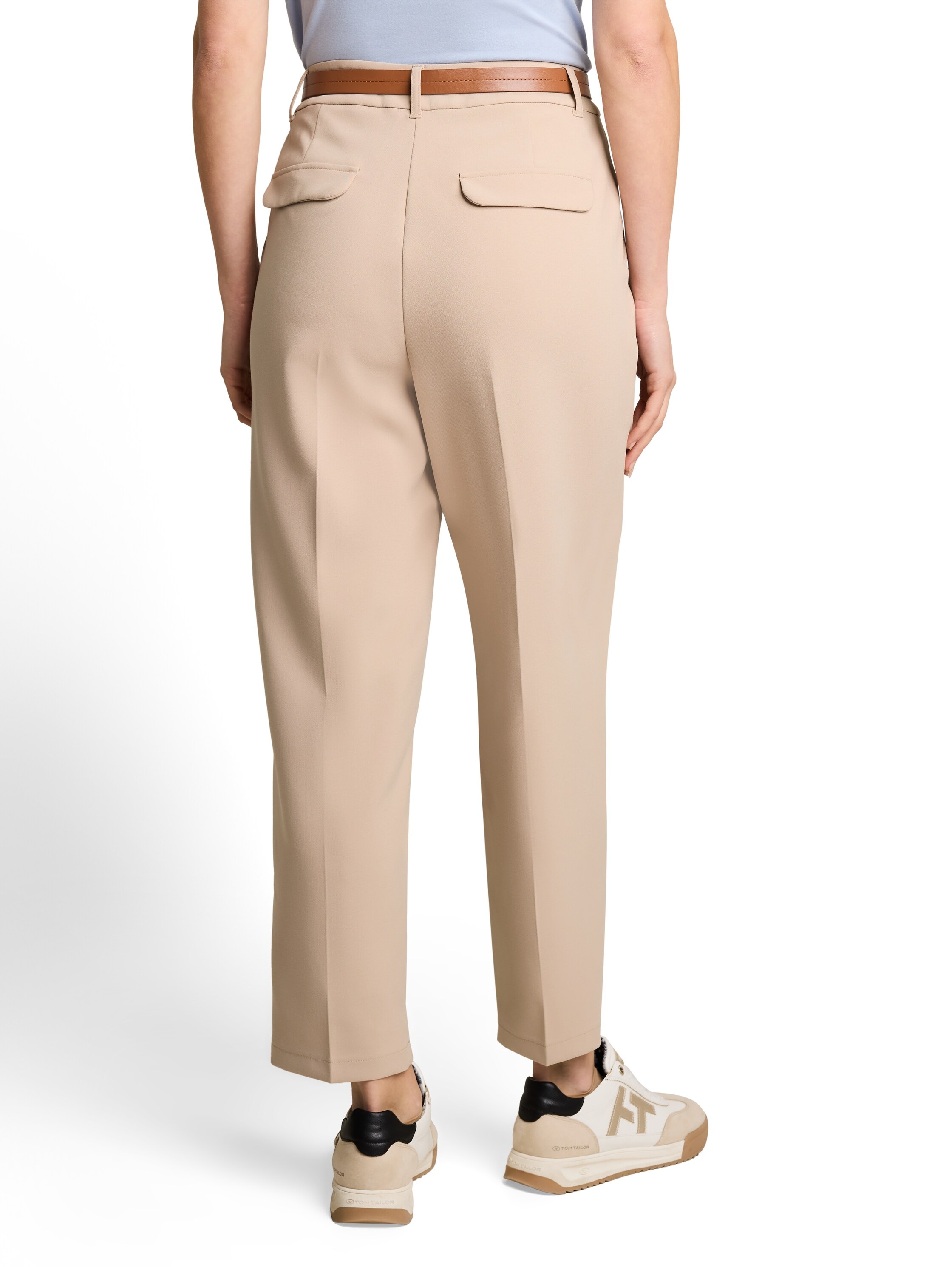 TOM TAILOR Pantalon à pinces »Barrel Leg«  pantalon d'été avec ceinture