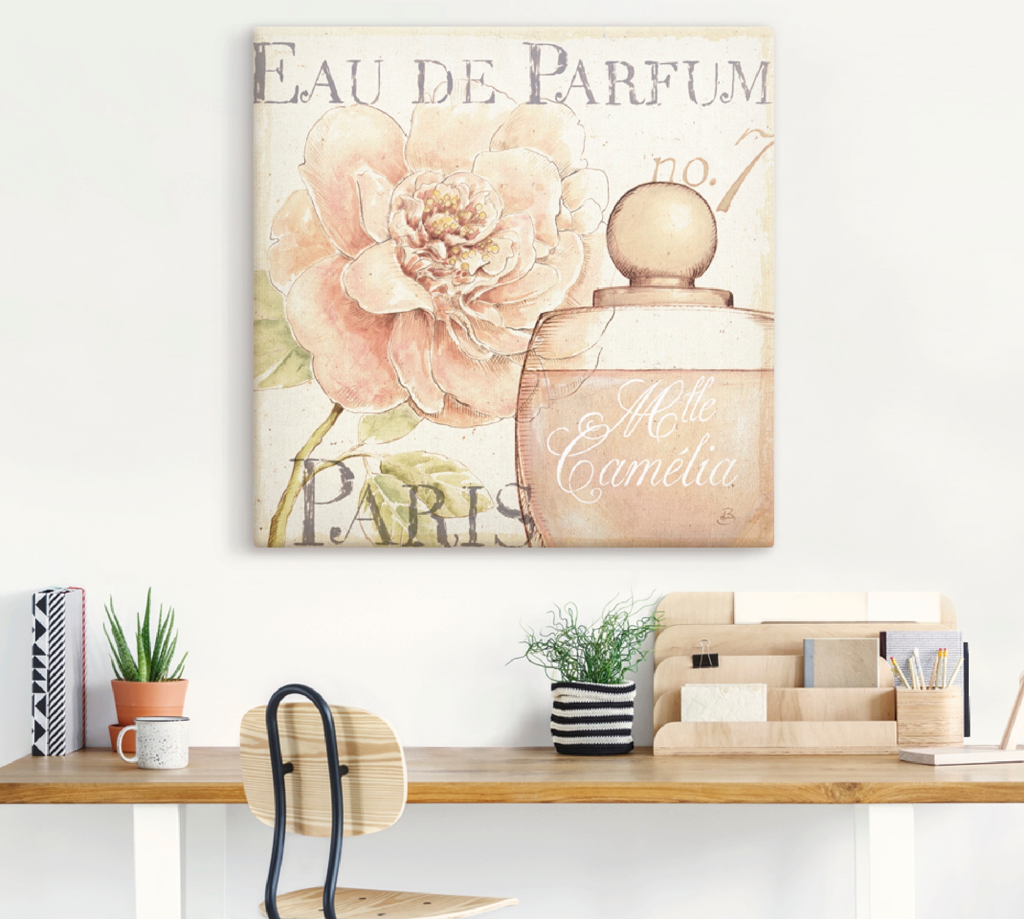 Artland Leinwandbild »Blumen und Parfum II« Schilder 1 Stk. tlg. auf Holzrahmen gespannt