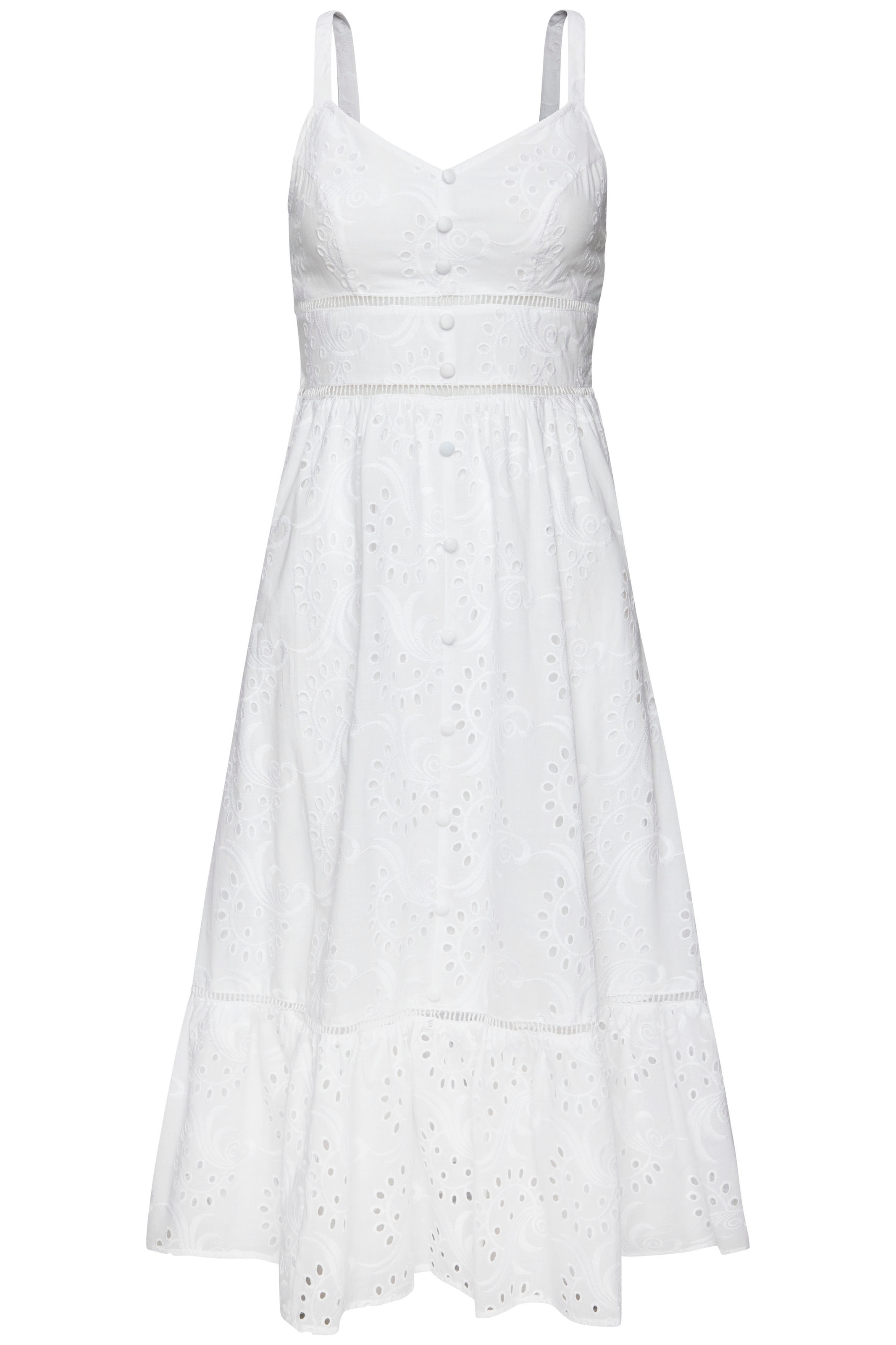 LASCANA Midikleid mit sommerlicher Lochstickerei
