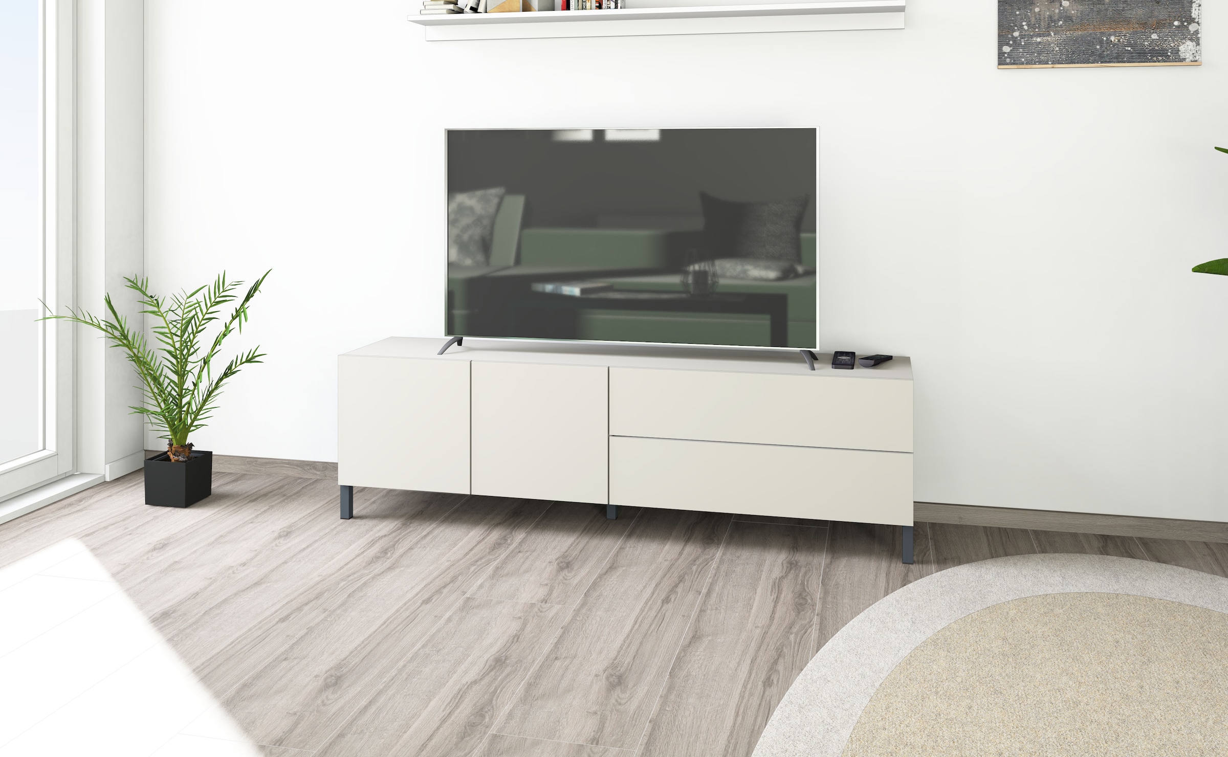 borchardt Möbel Lowboard »Sophia, TV-Schrank Breite 152 cm« Metallfüsse, grifflose Optik