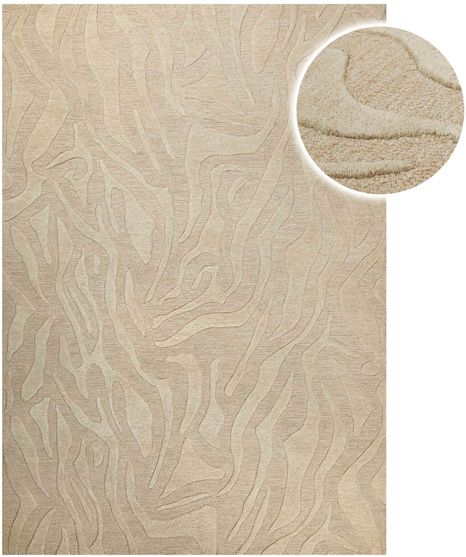 Wecon home Tapis »Lior« Rectangulaire 10 mm Höhe Wollteppich, abstrakt, hochwertig, handgetuftet, robust, modern