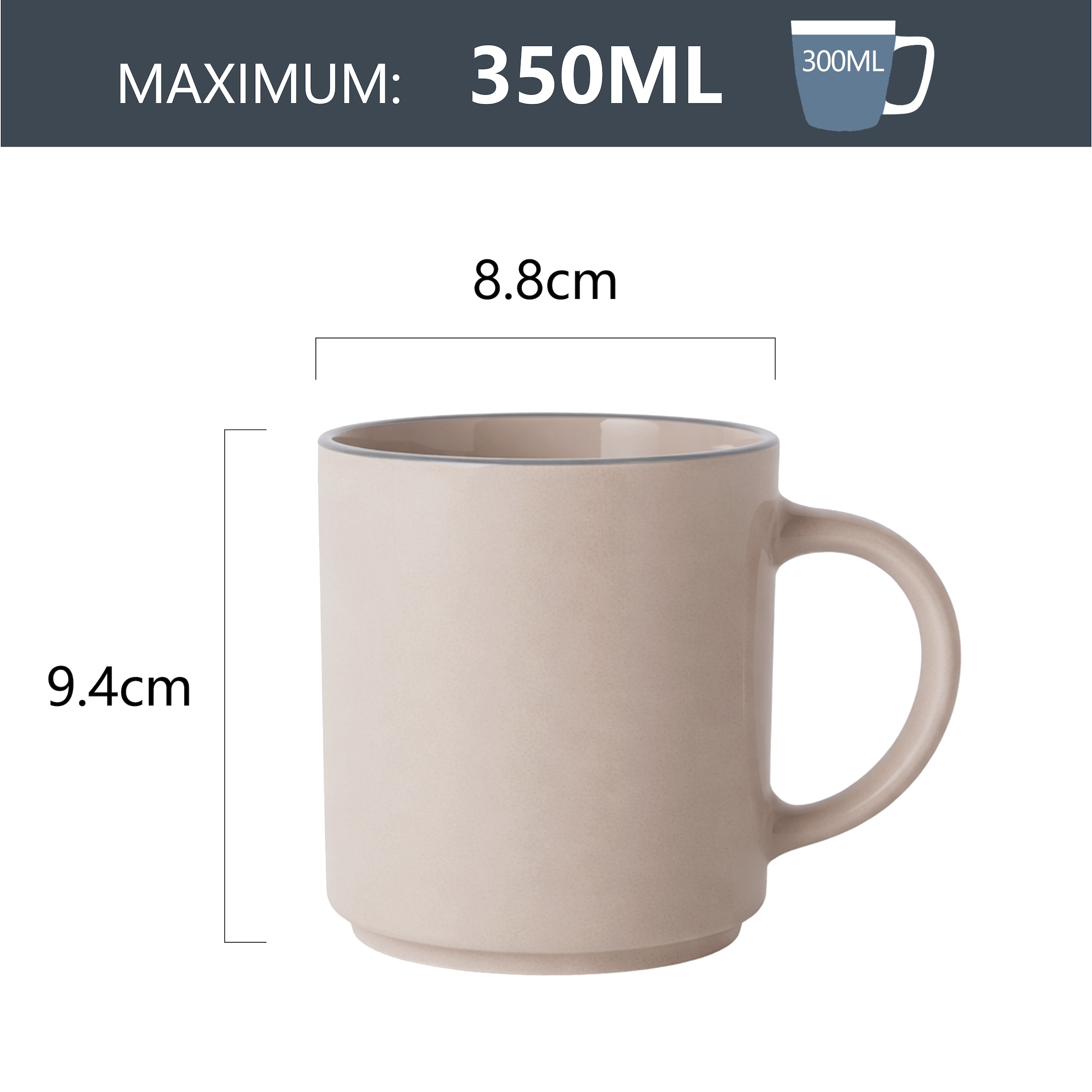 GOODproduct Gobelet »Kaffeebecher Ylvii, 6er Set« spülmaschinenfest und mikrowellengeeignet, 350 ml