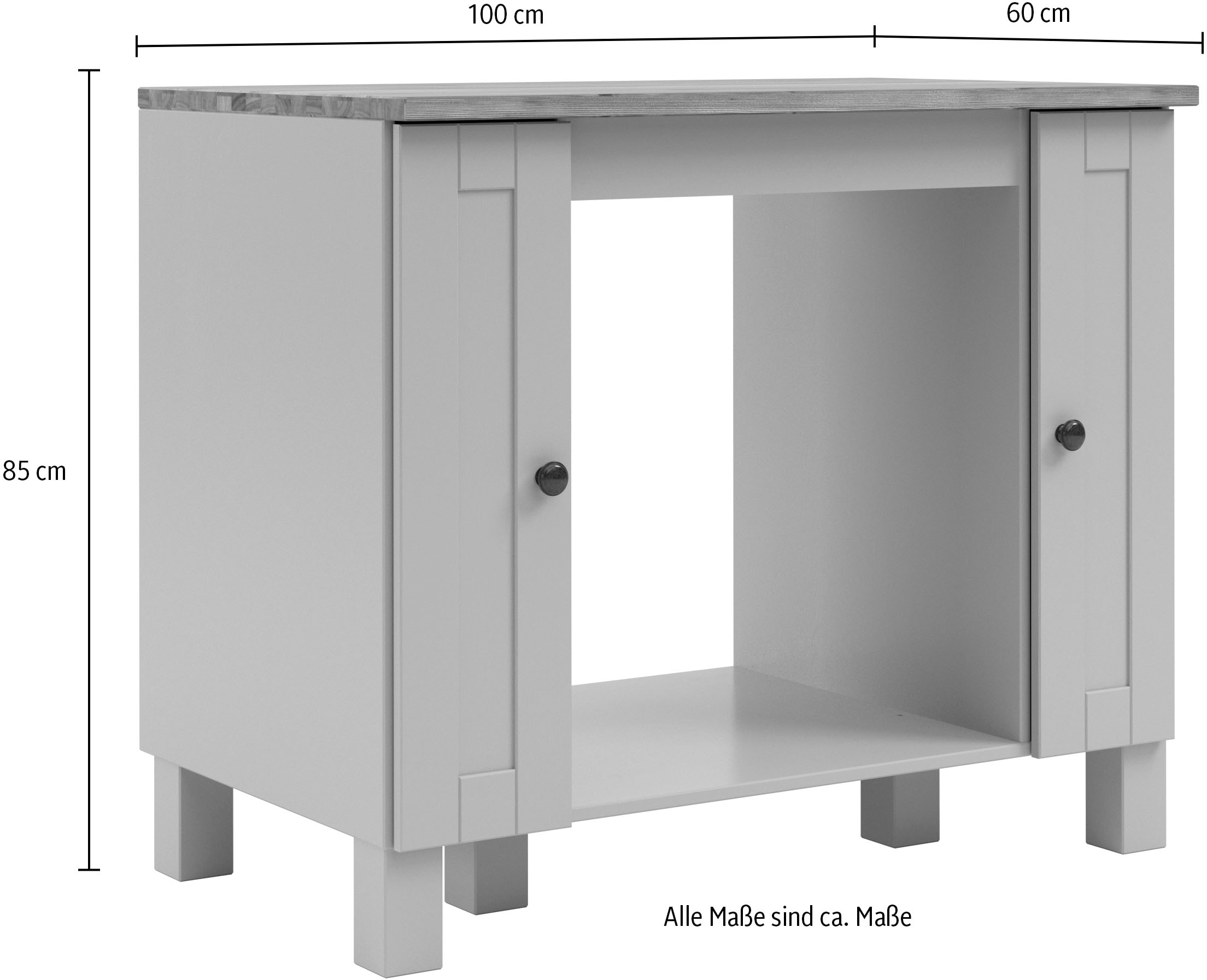 Home affaire Armoire encastrée pour cuisinière »Alby2« Mit Metallgriffen, Breite 100 cm, ohne E-Geräte