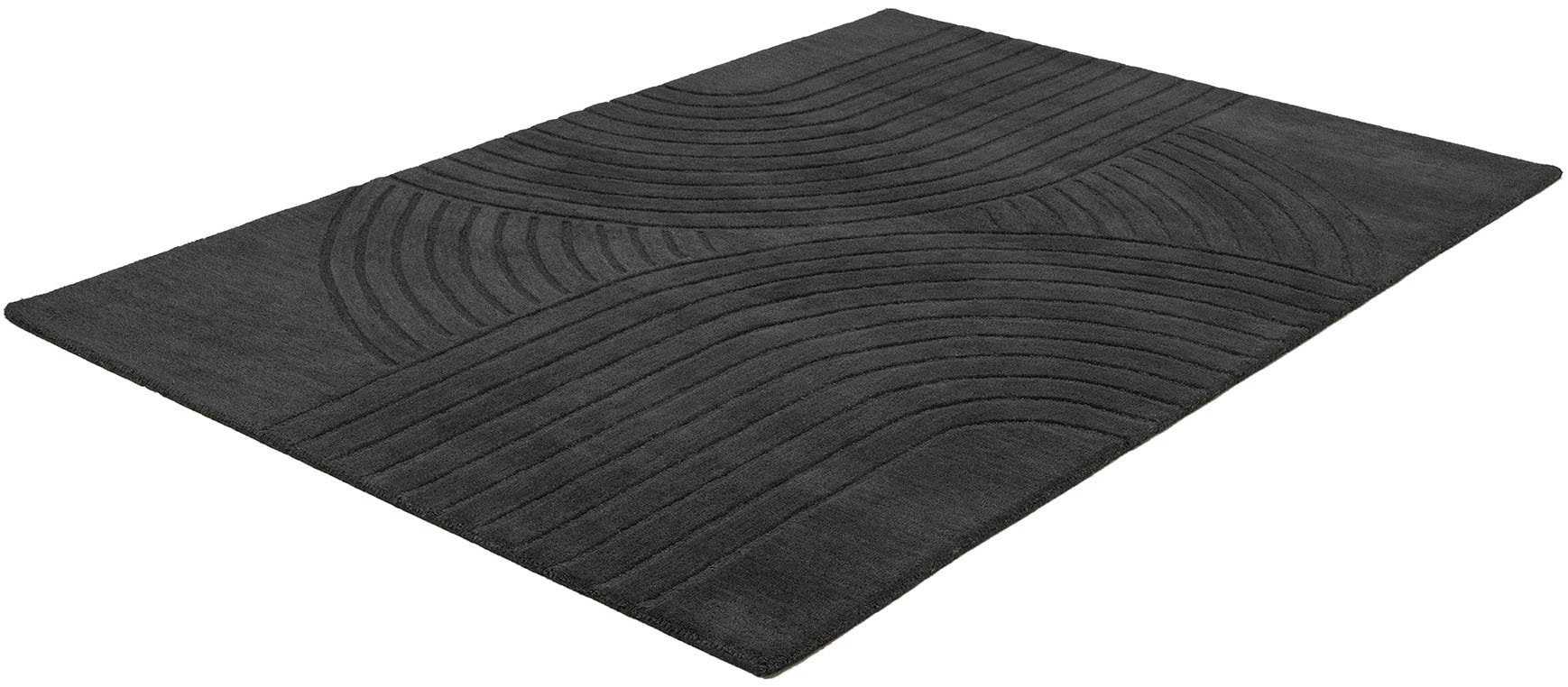 my home Tapis en laine »Gabbo Design, Handgefertigt, Teppich,  reine Wolle,« Rectangulaire 14 mm Höhe Hoch-Tief-Effekt, reine Wolle, Scandi-Look, Naturfaser