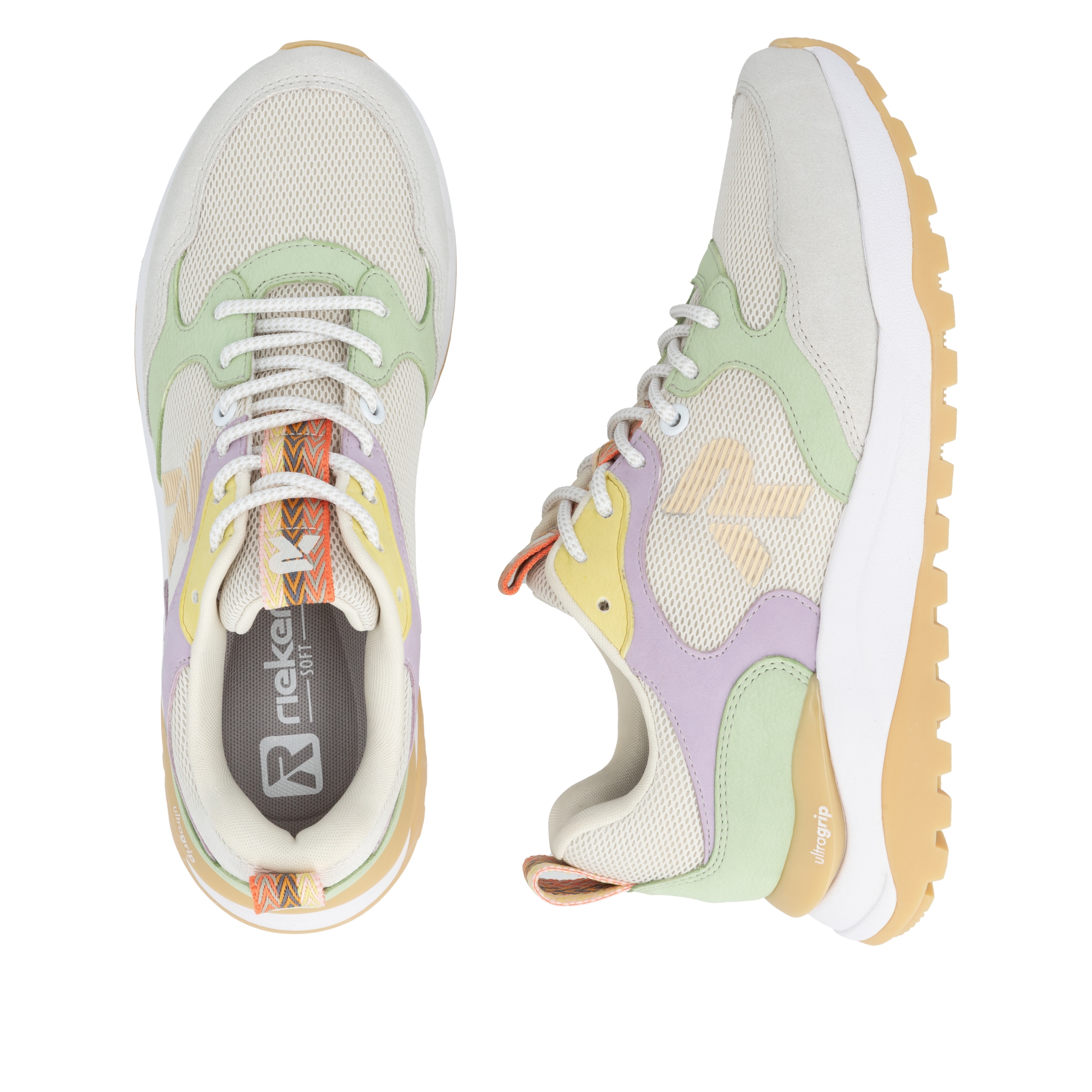 RIEKER Sport Baskets compensées  chaussure à lacets, sneaker décontracté, chaussure basse avec col rembourré