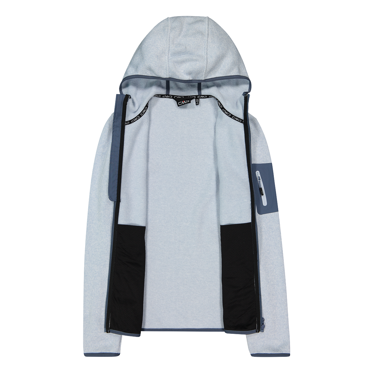 CMP Strickfleecejacke »KNITTED MELANGE HOODY WOMAN HOODY JACKET« mit Kapuze Ünbergangsjacke für Outdoor-Aktivitäten, mit Kapuze, atmungsaktiv