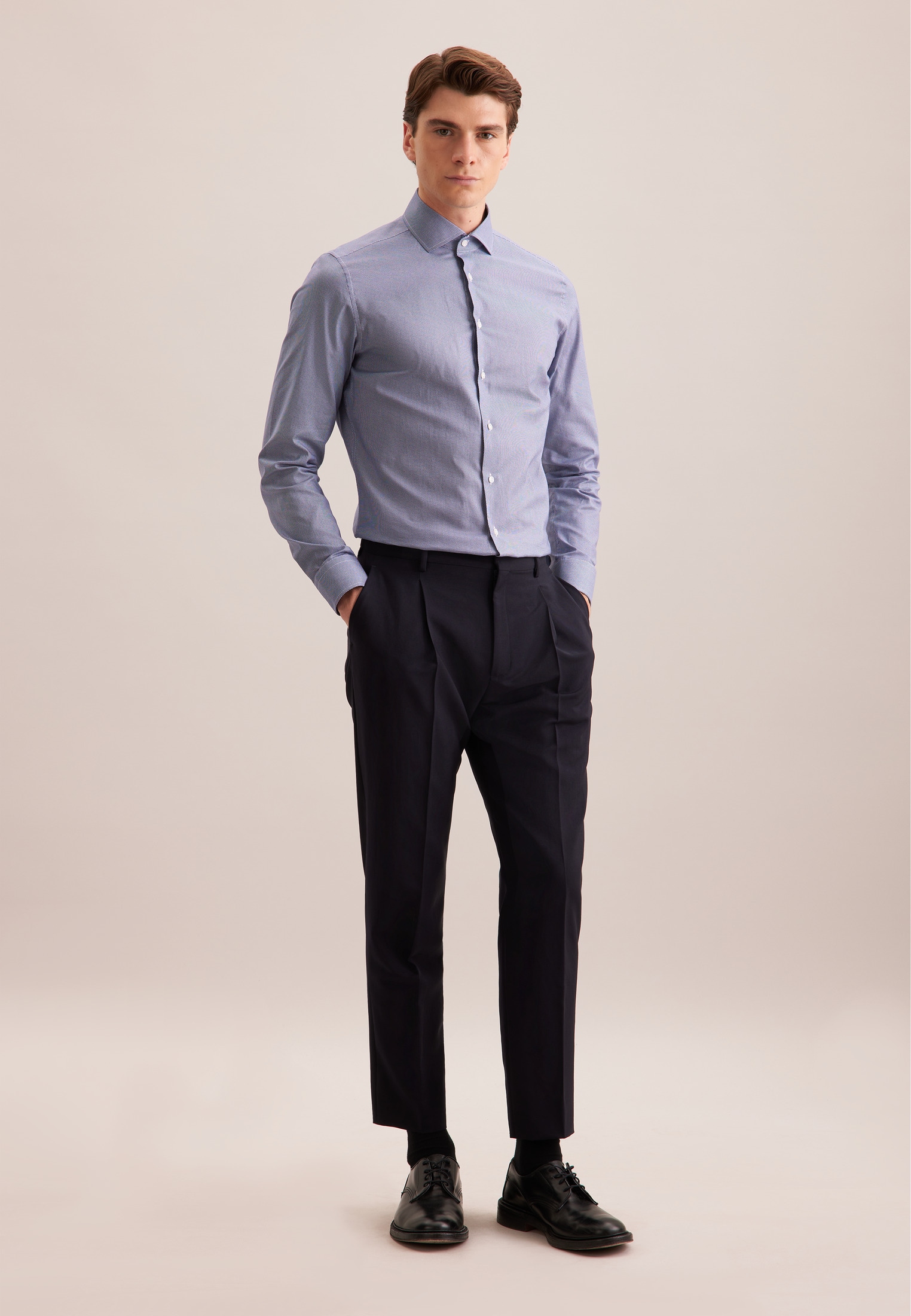 seidensticker Businesshemd »Schwarze Rose« X-Slim 1/1 Kentkragen Druck