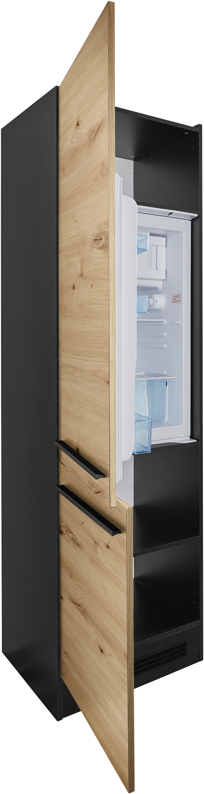 BASIC by Balculina Kühlumbauschrank »Jazz 60er Kühlumbauschrank, Küchenschrank BxHxT 60x211x57 cm« 1 Stk. tlg. Kühlumbauschrank mit 2 Türen und 3 Einlegeböden