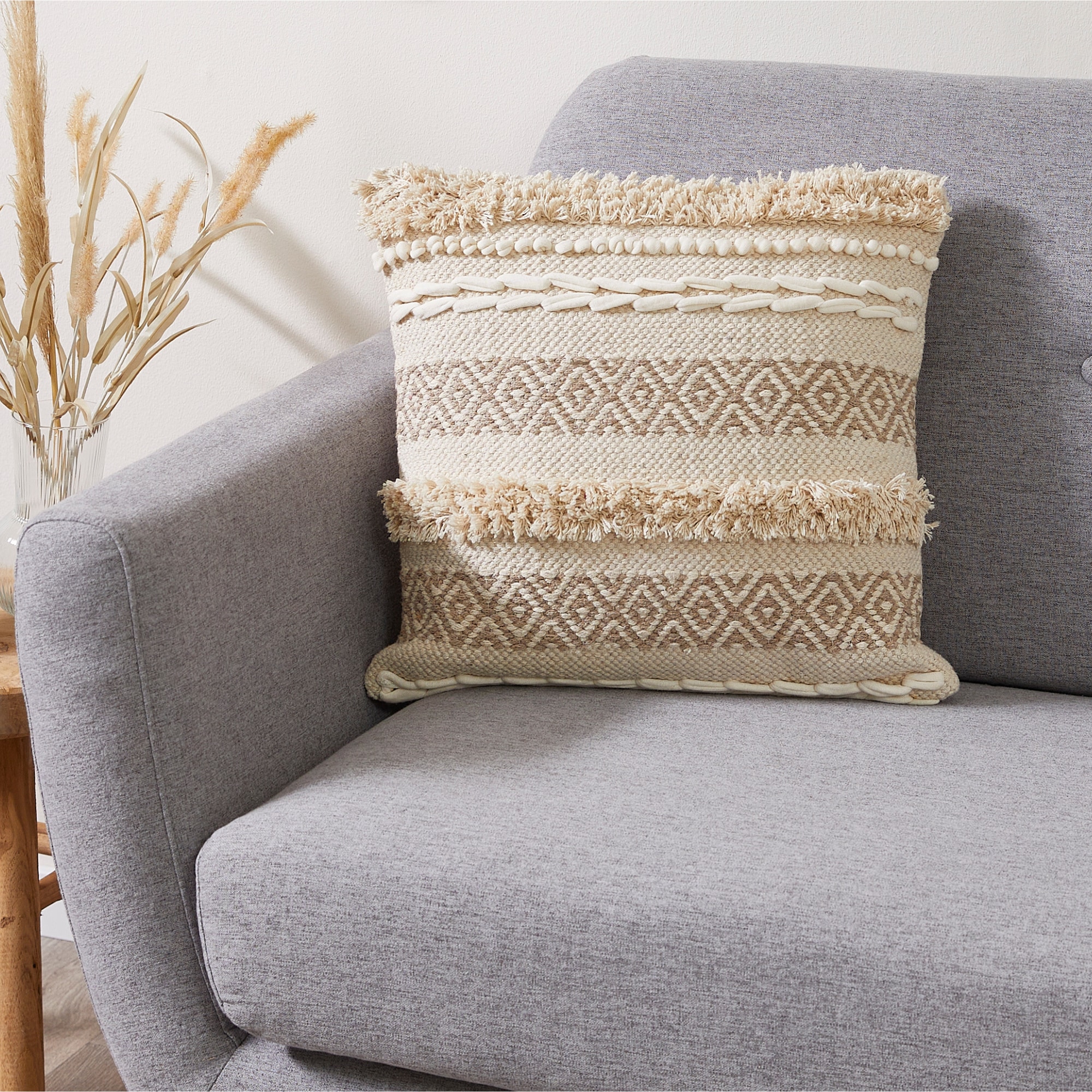 Andiamo Coussin décoratif »Livia« motifs ethniques, rayé, housse de coussin avec rembourrage, carrée, 45x45 cm