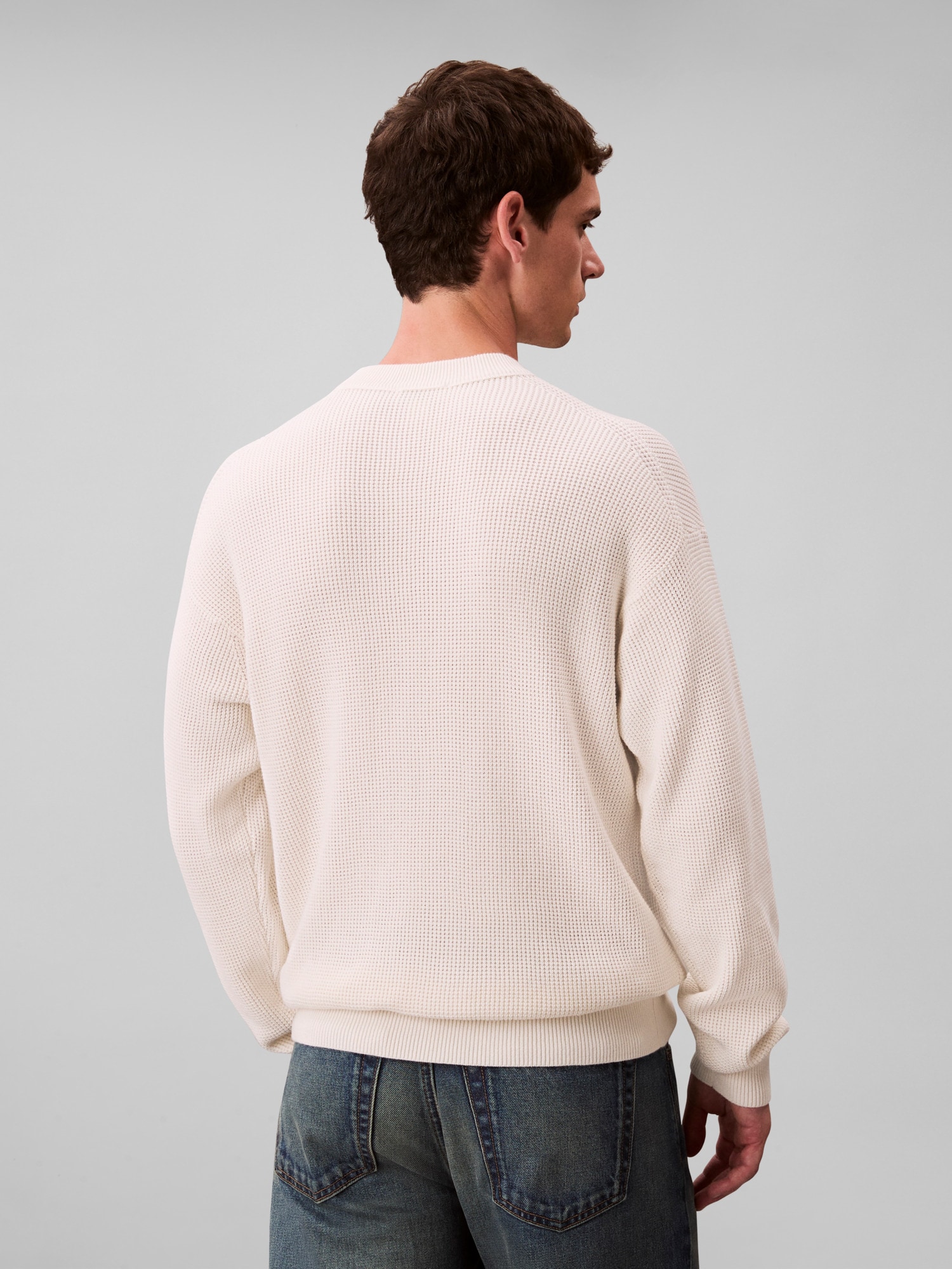 Calvin Klein Jeans Rundhalspullover »LS EZ COTTON WAFFLE CRWNK SWTR 9« Rundhalsausschnitt, regular fit