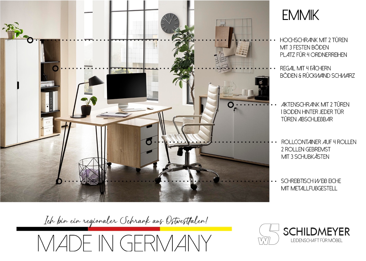 Schildmeyer Étagère à dossiers »Emmik, Breite 44,8 cm, mit 4 offenen Fächern« Made in Germany