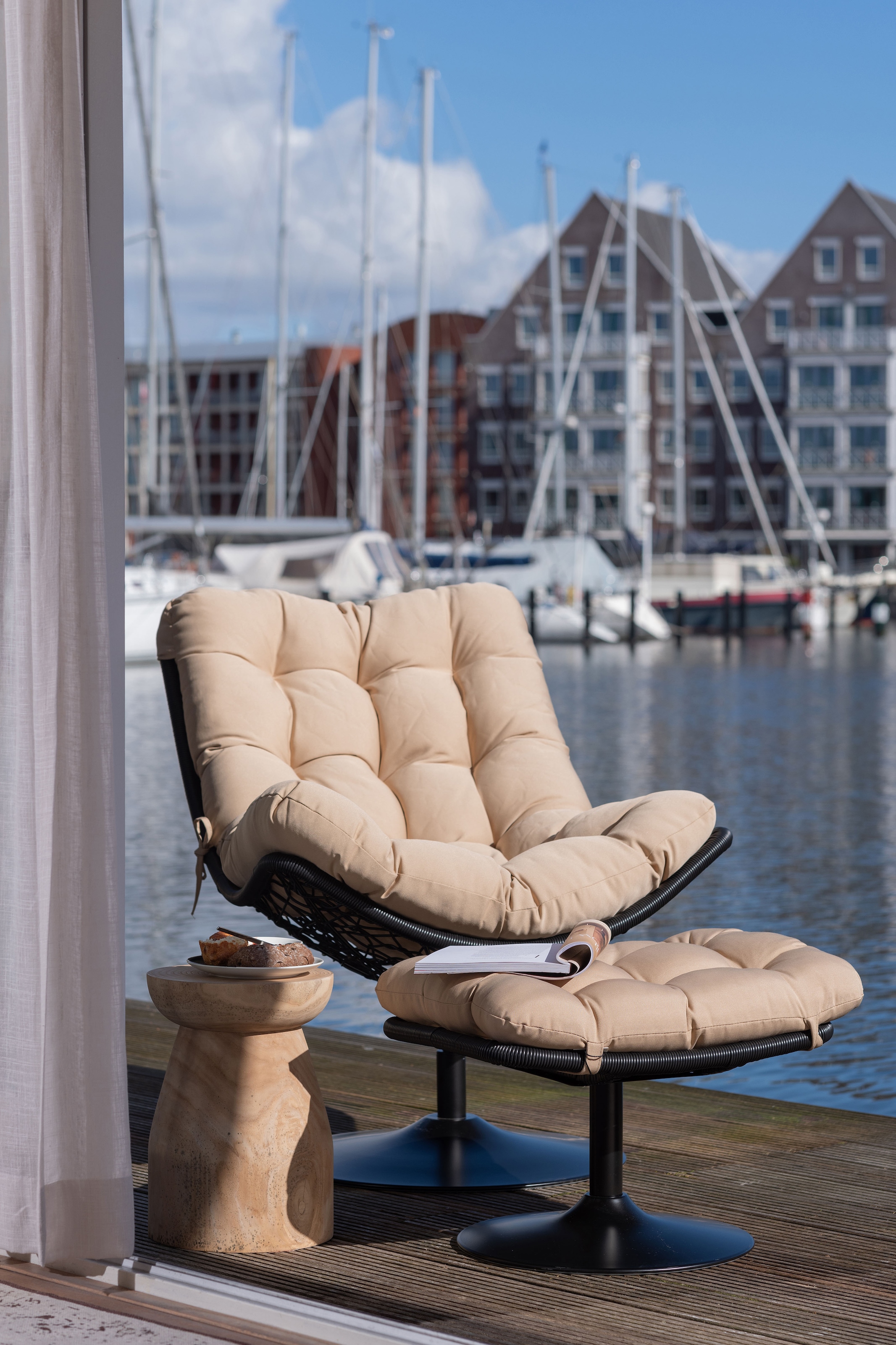 WOOOD Hocker »Bink aus Paulowniaholz mit natürlicher Oberfläche Ø 28 x H 40 cm« Pfleiglicht, Vollstandig montiert geliefert, Tragkraft 20 kg