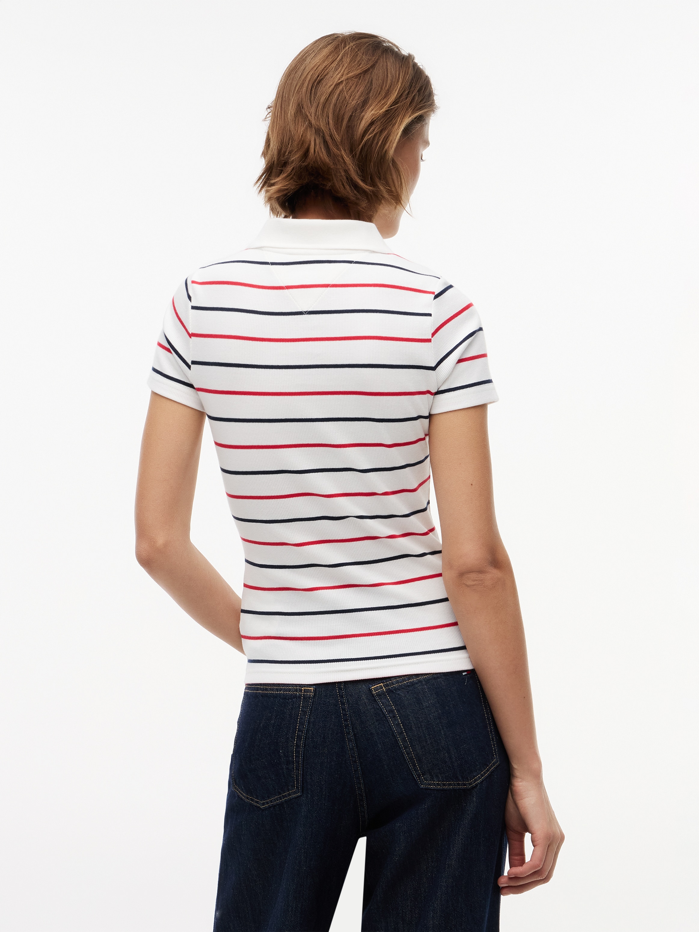 Tommy Jeans Polo »TJW SLIM RIB SS POLO« avec structure côtelée