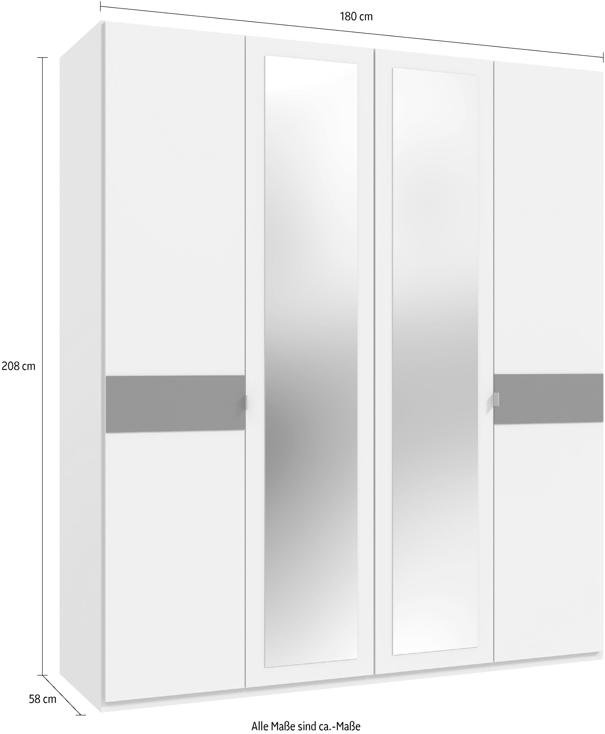 Wimex Drehtürenschrank »Budapest« mit Spiegel, wahlweise 180 oder 225cm breit