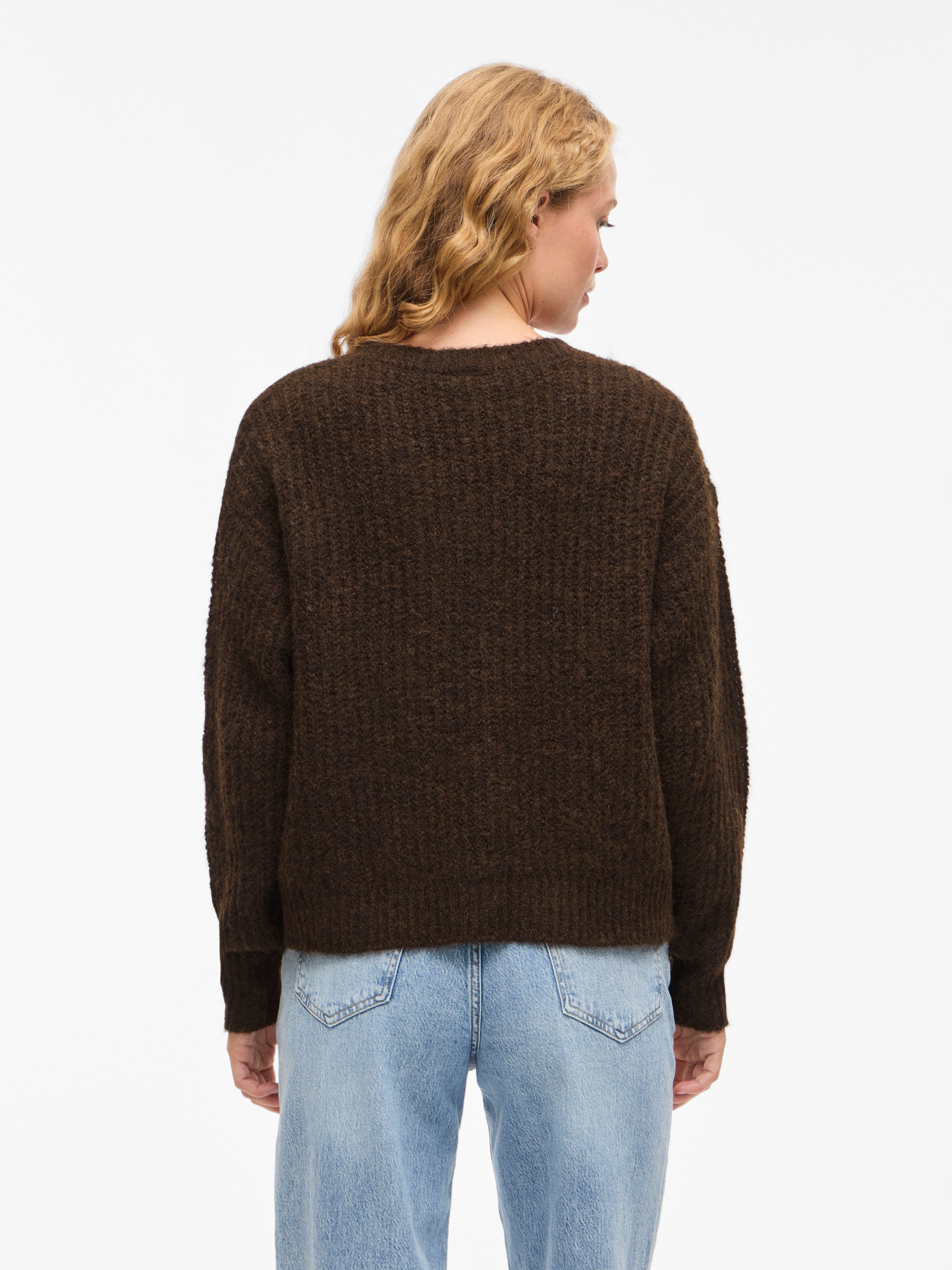 Vila Pull col V »VILAMPE V-NECK L/S KNIT TOP-NOOS« mélange de matériaux, coupe régulière