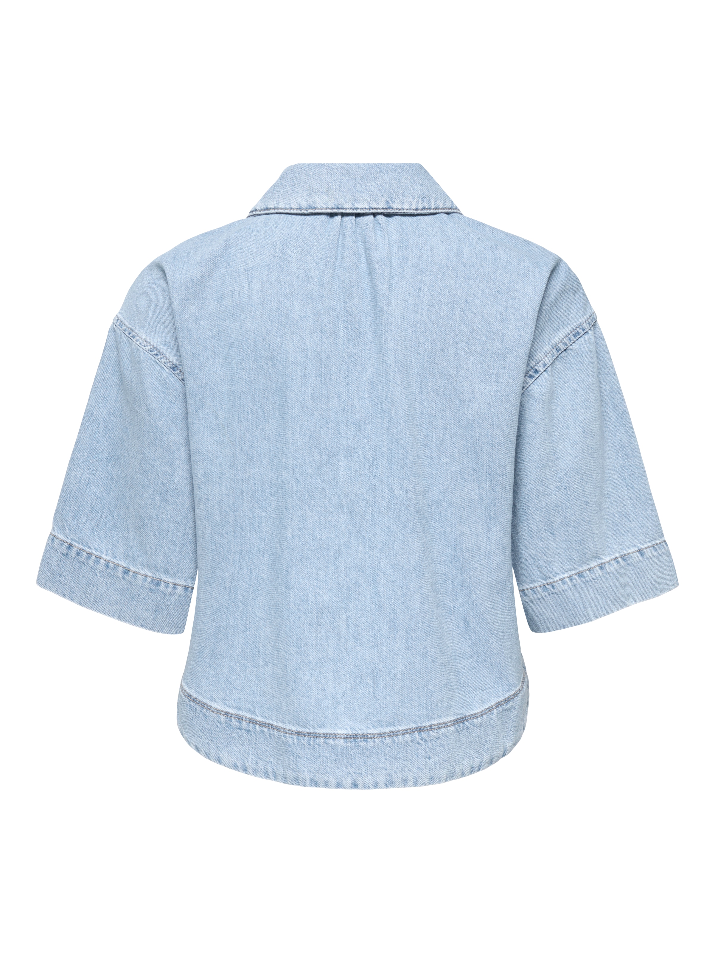 ONLY Blouse en jean »ONLCLEO LIFE SS CROP DNM SHIRT PIM NOOS« Baumwolle