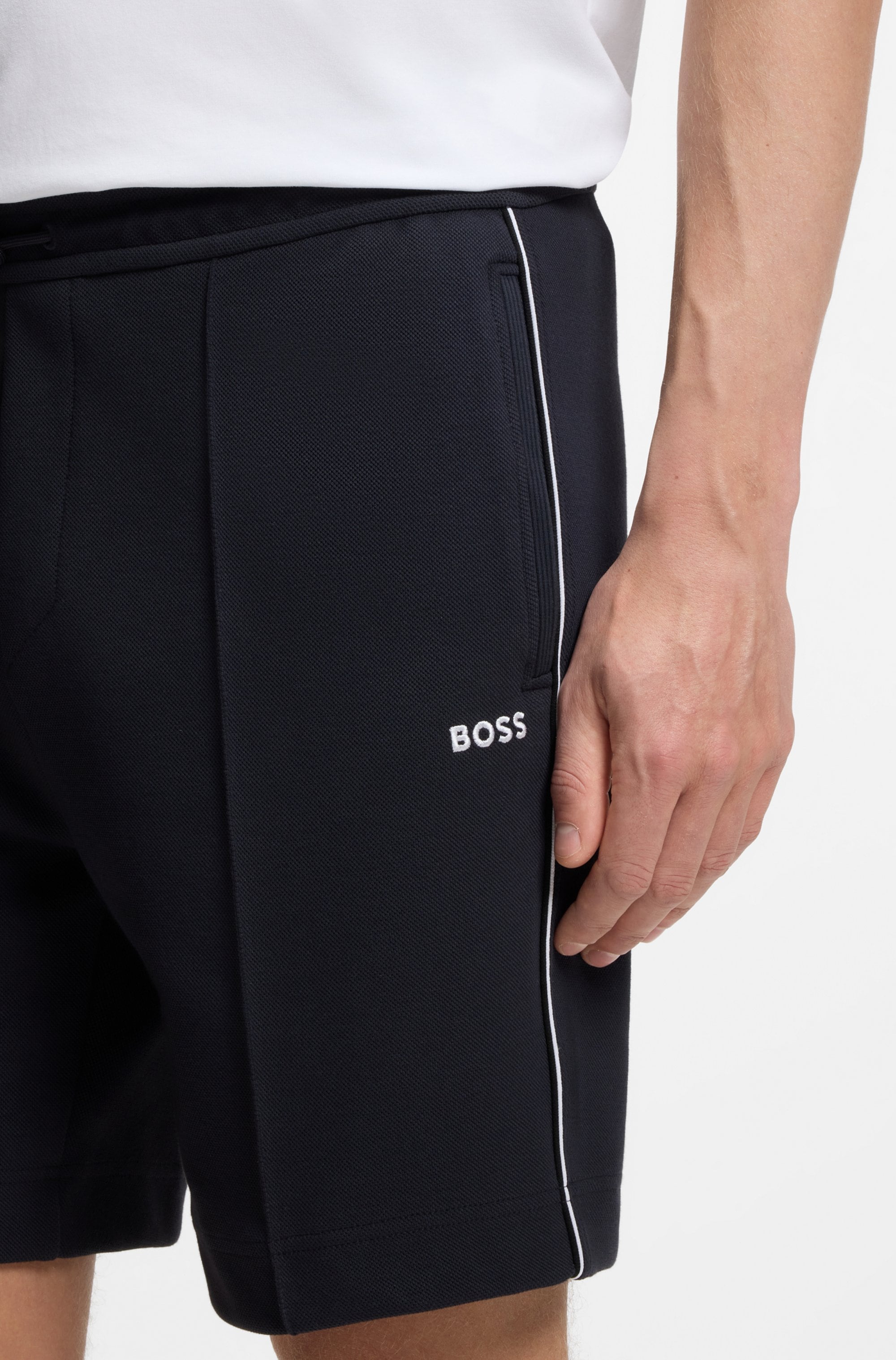 BOSS GREEN Short »Join Headlo«  qualité piqué avec passepoils
