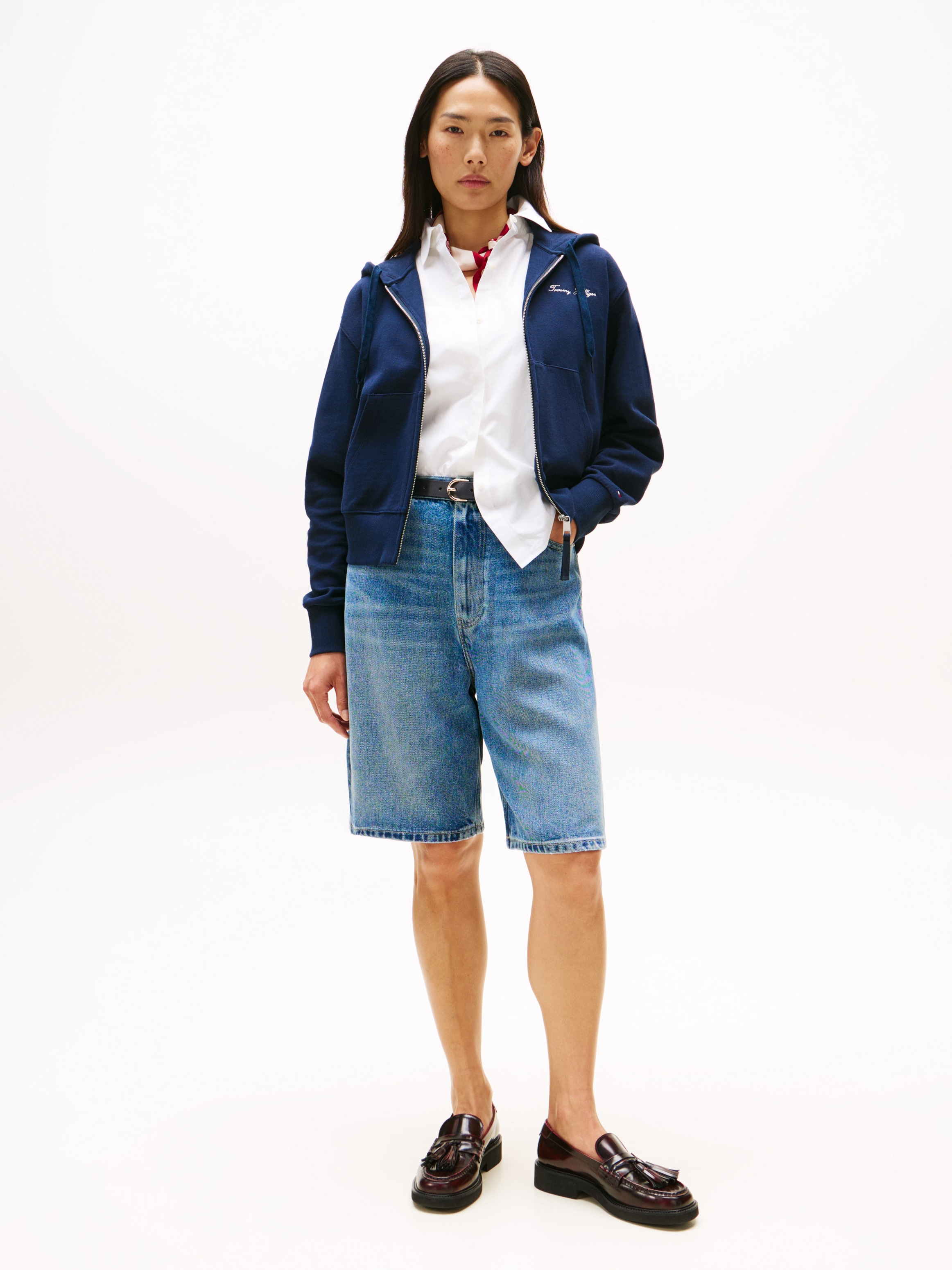 Tommy Hilfiger Veste sweat »SCRIPT REG PIQUE ZIP-UP HOODIE« mit Tommy Hilfiger Script Logo-Schriftzug