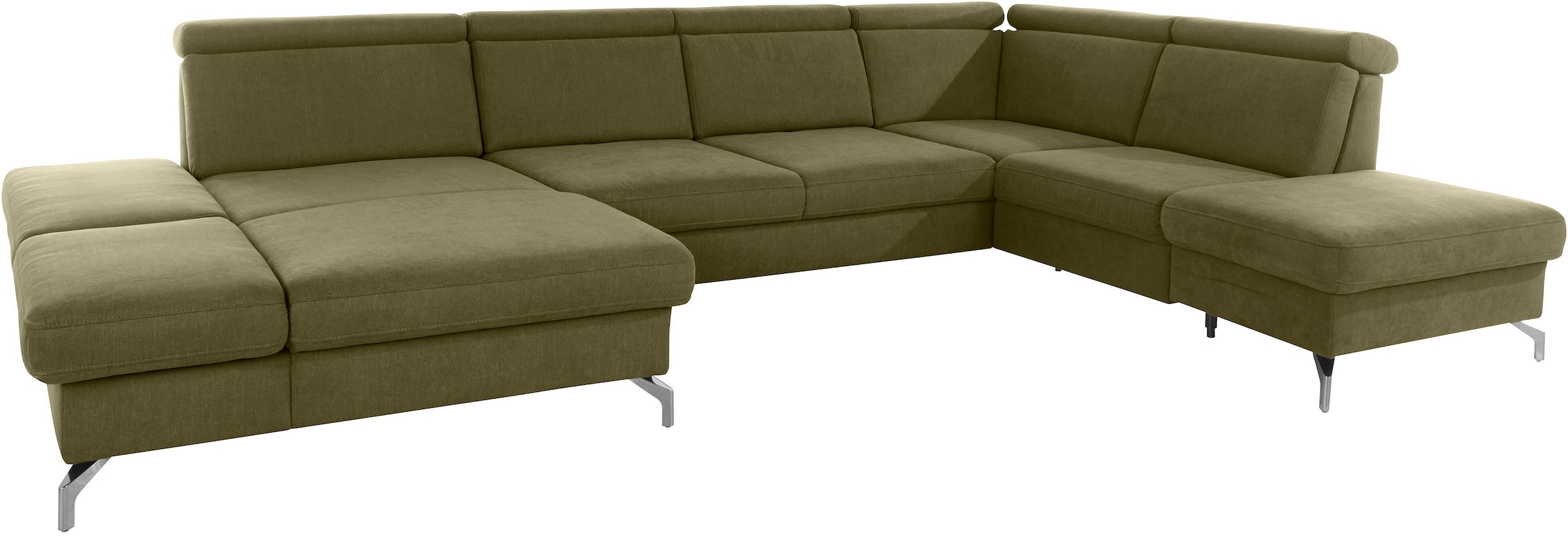 sit&more Wohnlandschaft »Brisbane U-Form« Fusshöhe 12 cm, inklusive Sitztiefen-, Armteil- und Kopfteilverstellung