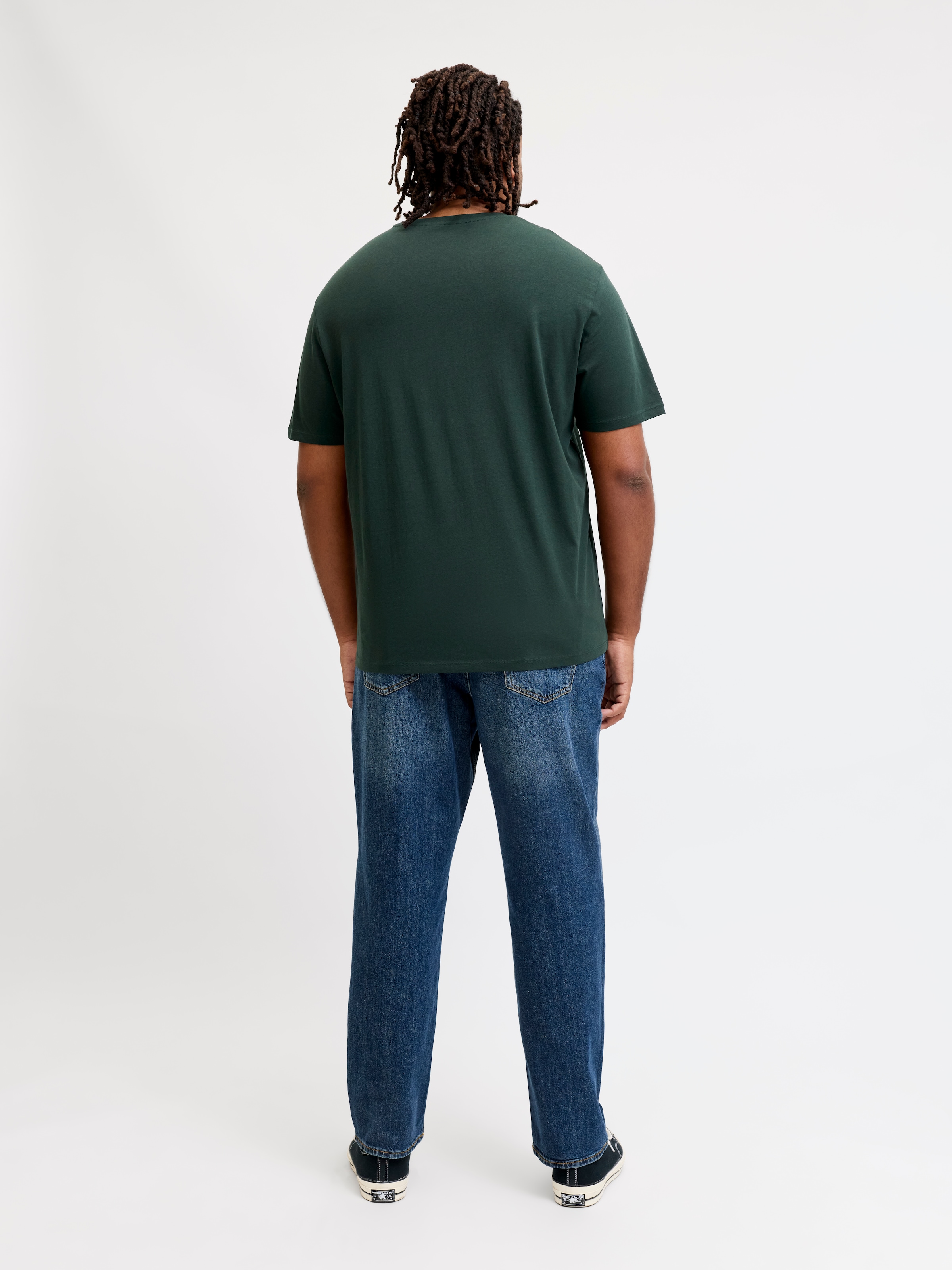 Jack & Jones PlusSize T-shirt »JJELOGO TEE SS O-NECK 2 COL AW26 SN PLS« en pur coton, avec bord droit au corps, en taille plus