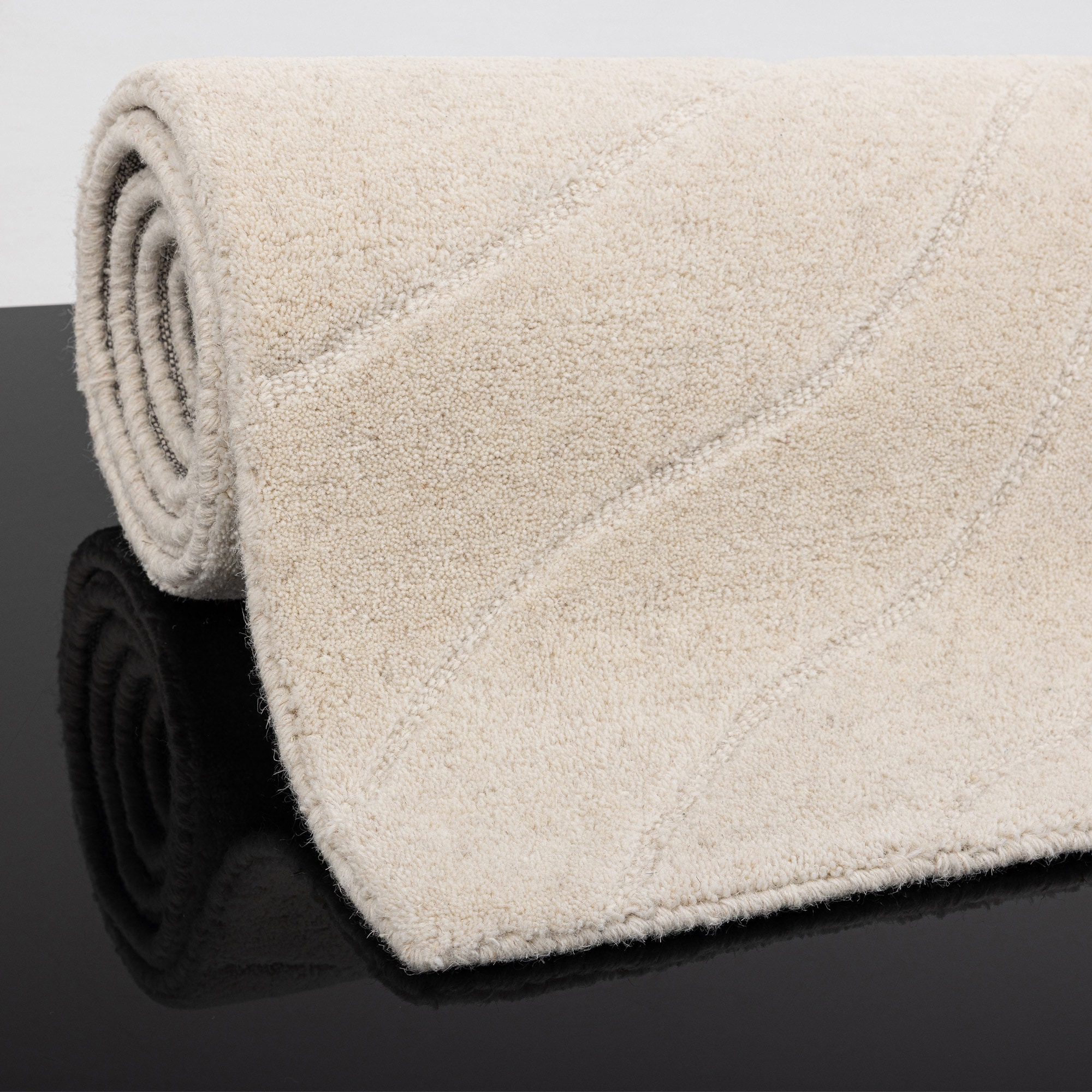 LeGer Home by Lena Gercke Tapis en laine »Zarrah, mit Wellendesign, Linienmuster« Rectangulaire 14 mm Höhe laine pure, moderne, scandinave, salon, chambre, salle à manger