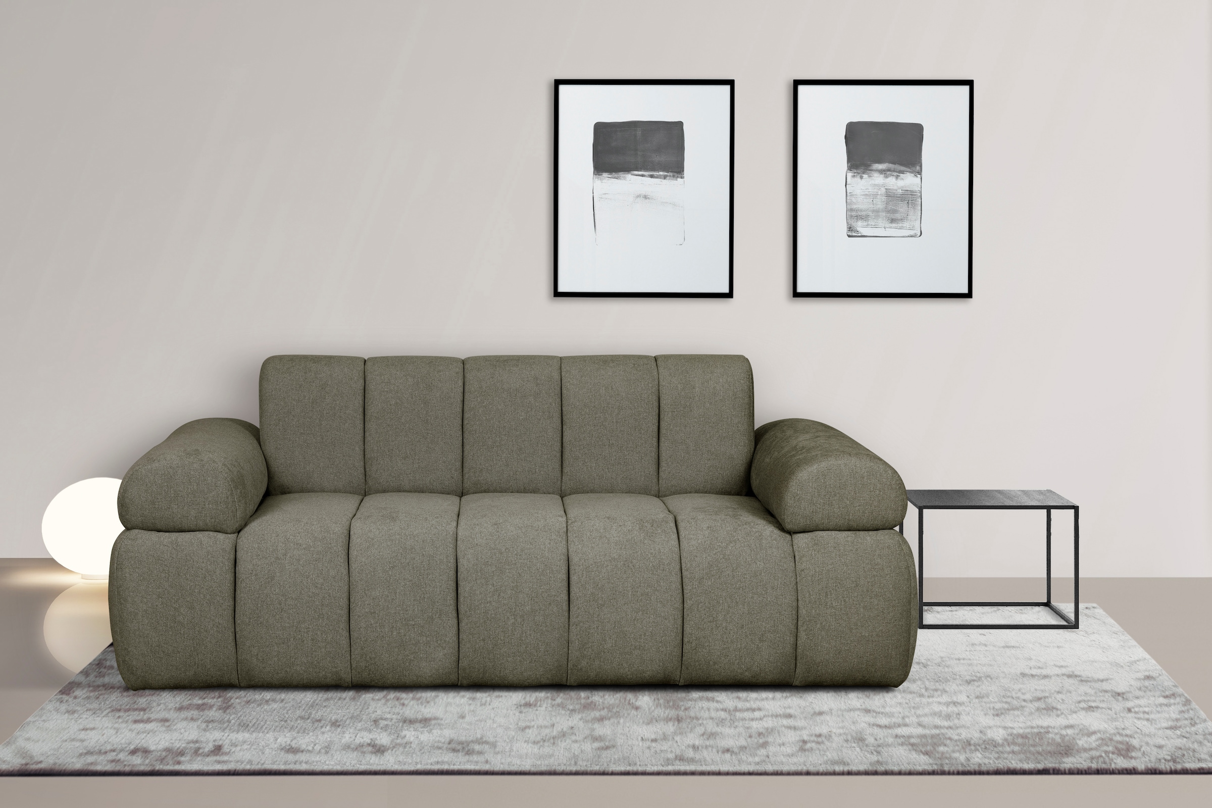 Home affaire 2-Sitzer »LYOTH Design-Sofa, moderne Steppung, Breite 180 cm« mit Wellenunterfederung, gemütlich und modern, komfortables Sitzgefühl