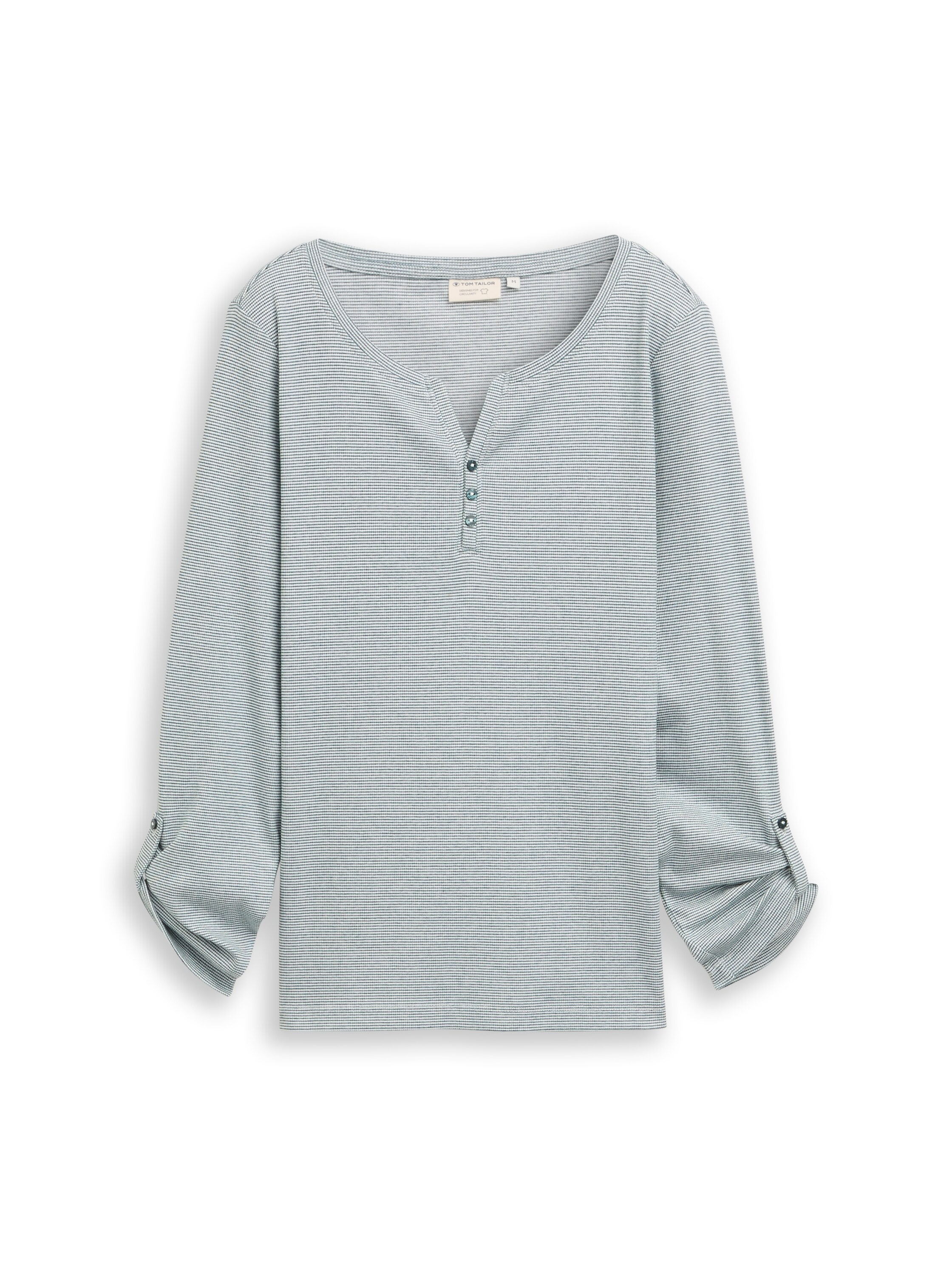 TOM TAILOR T-shirt Henleys mit Turn-Up-Arm
