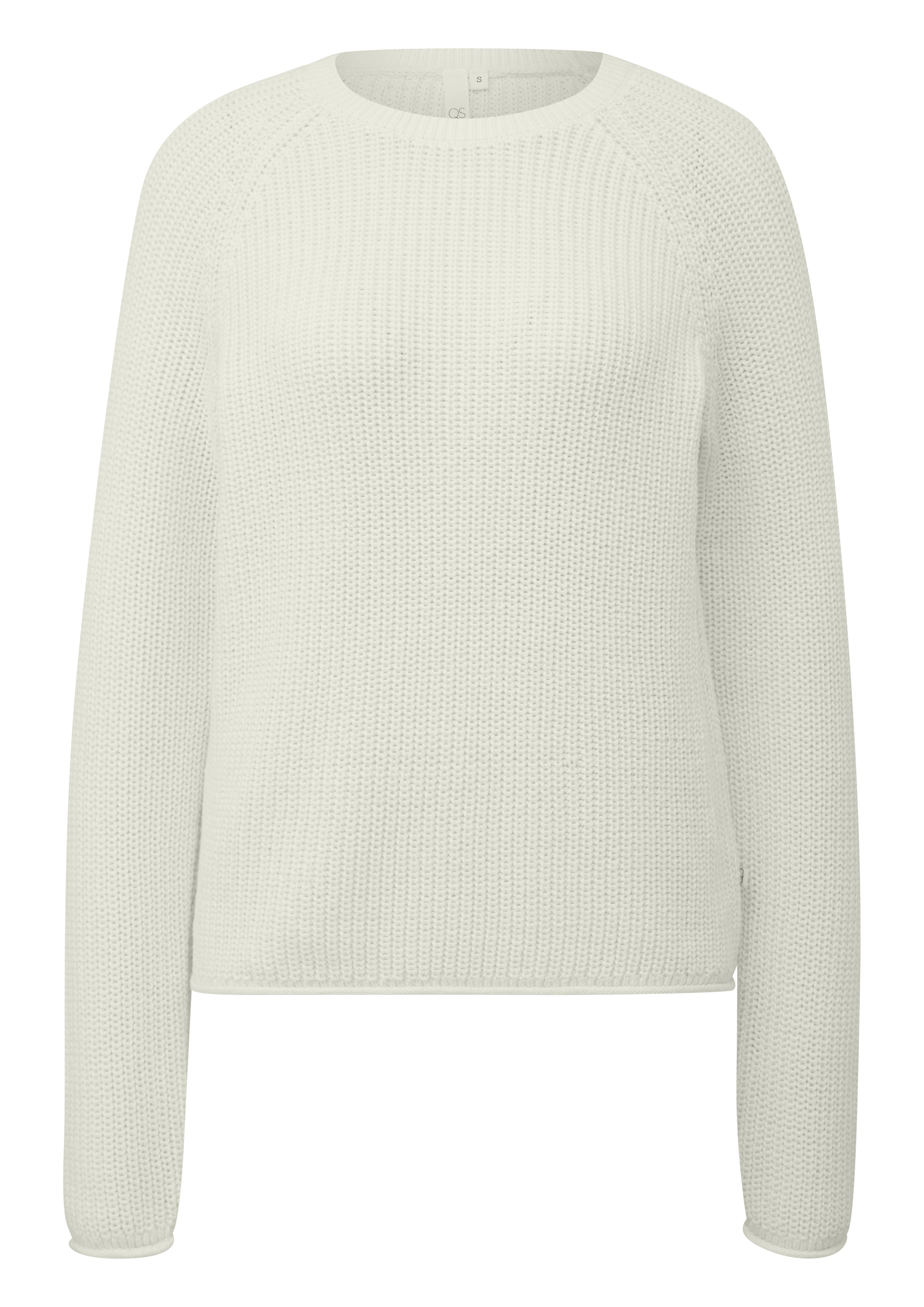 QS Pull en tricot mit Strickmuster und Rundhalsausschnitt