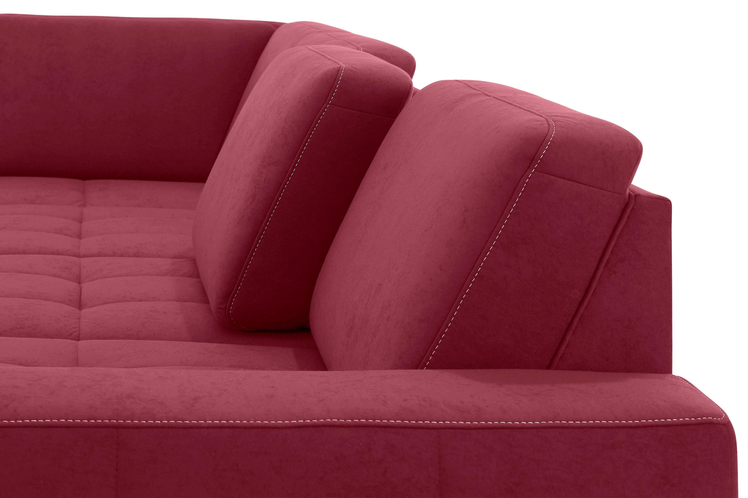 Home affaire Wohnlandschaft »Puccini U-Form« mit Federkern, Sitztiefenverstellung, Kontrastnaht
