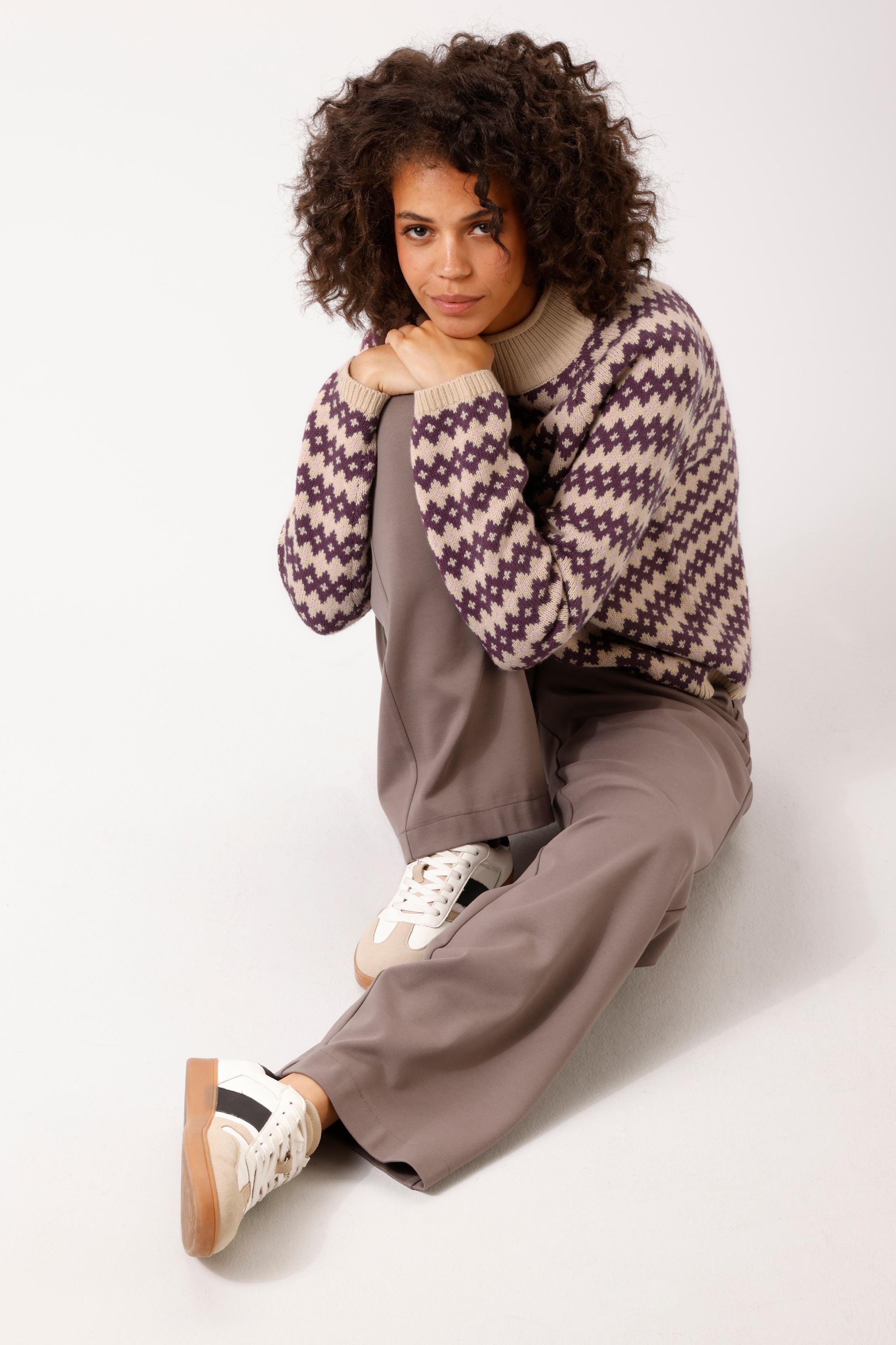 Aniston CASUAL Strickpullover mit farbharmonischem Rauten-Muster - NEUE KOLLEKTION